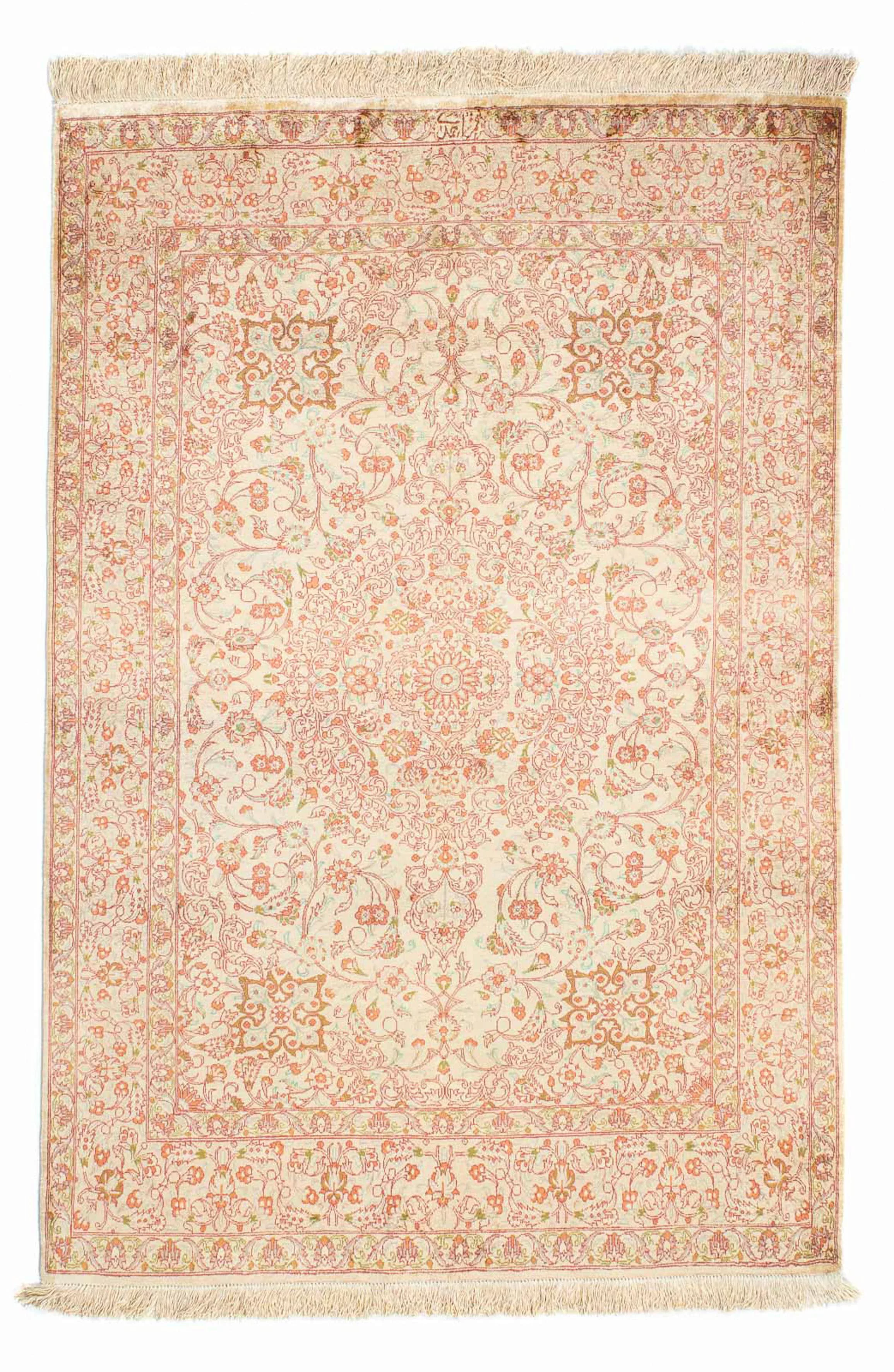 morgenland Orientteppich »Perser - Ghom - 146 x 98 cm - beige«, rechteckig, günstig online kaufen