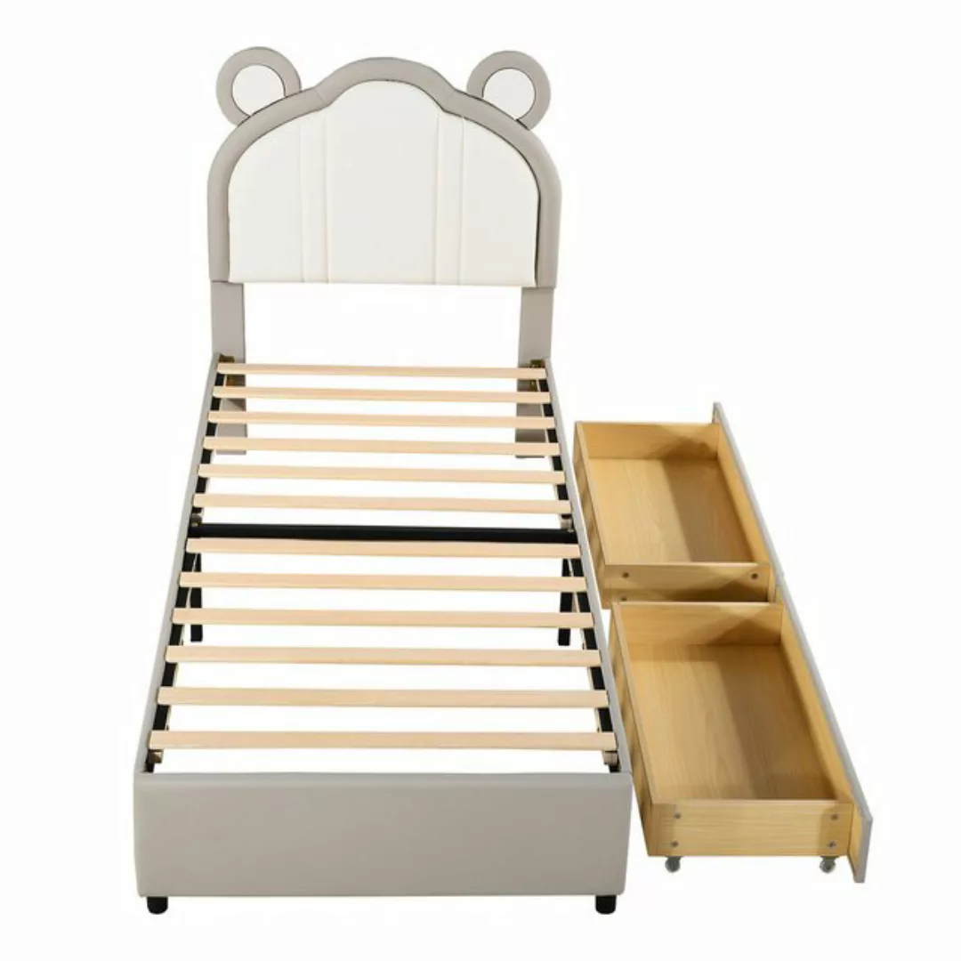 Sytifro Polsterbett Polsterbett Kinderbett, 90*200 cm, (Zweifarbiges Patchw günstig online kaufen