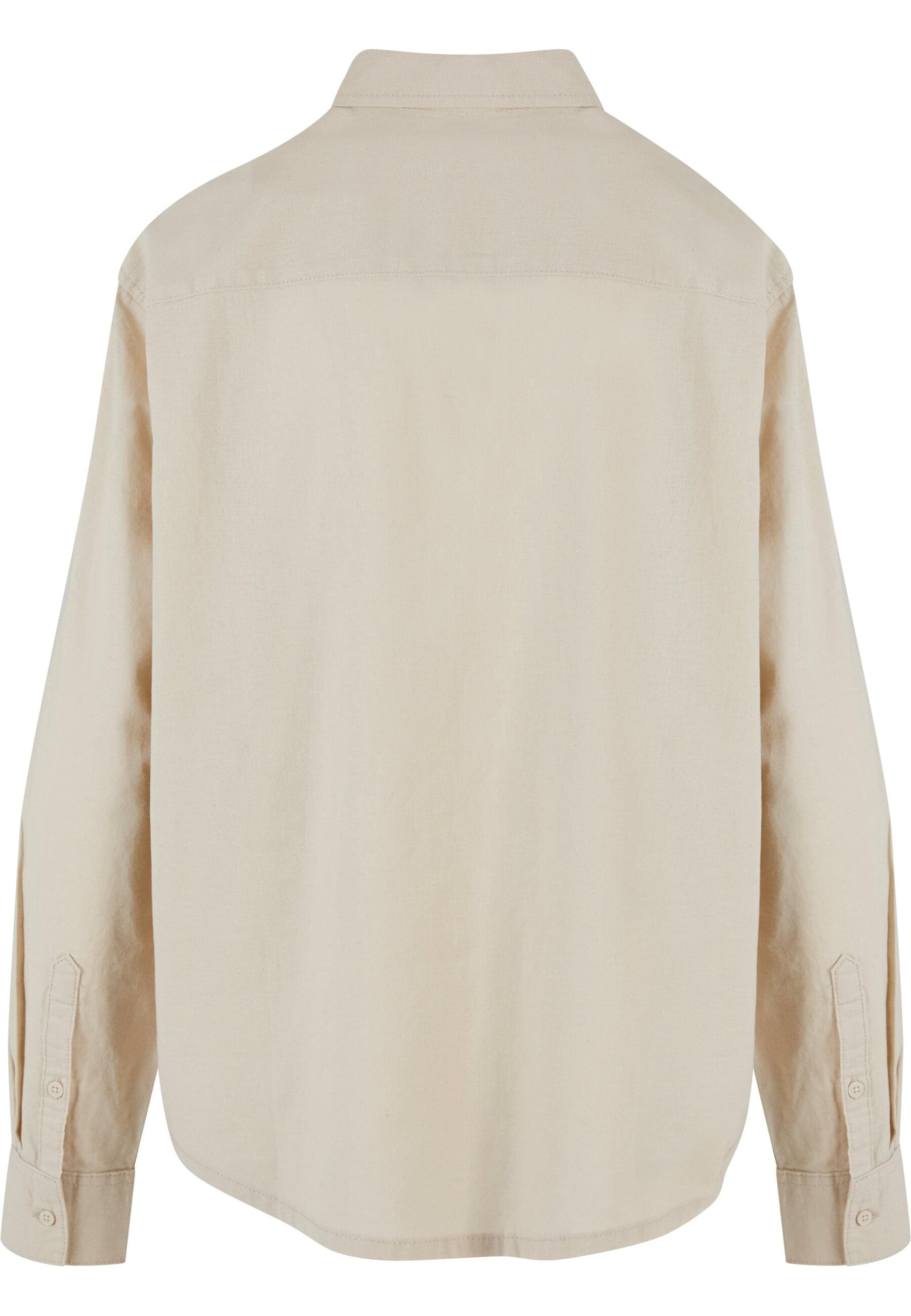 URBAN CLASSICS Langarmhemd "Urban Classics Damen Ladies Linen Mixed Oversiz günstig online kaufen