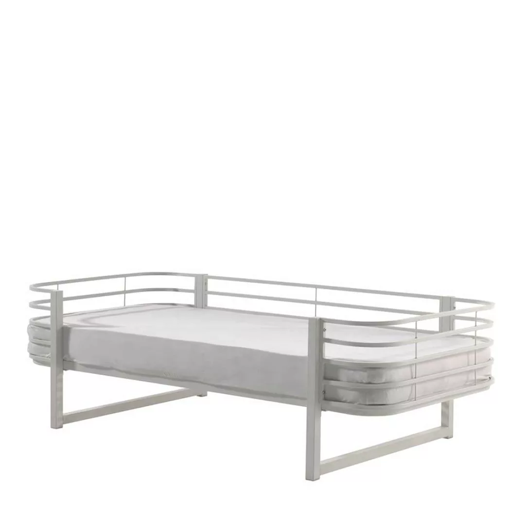 Jugendzimmer Metallbett in Weiß 30 cm Einstiegshöhe günstig online kaufen