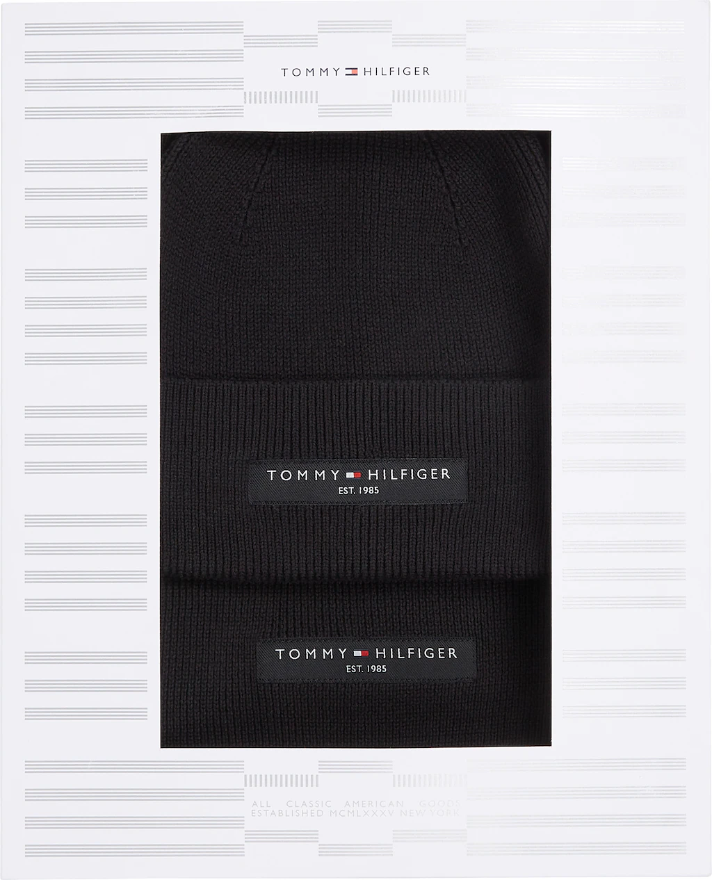 Tommy Hilfiger Strickmütze "TH FOUNDATION BEANIE & SCARF GP", (Set, Mütze-S günstig online kaufen