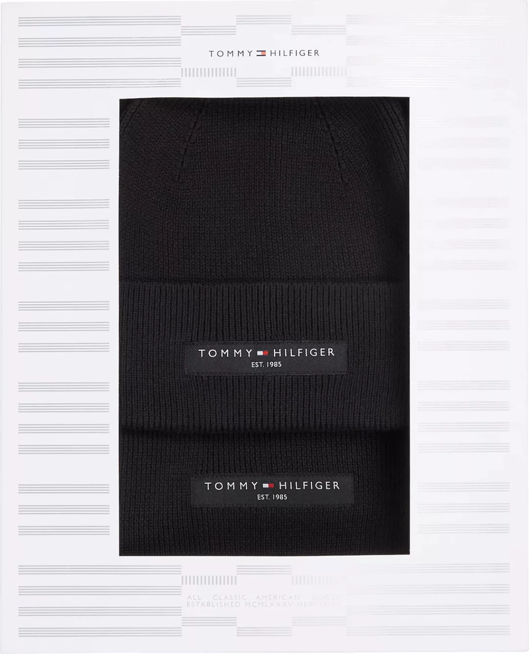 Tommy Hilfiger Strickmütze "TH FOUNDATION BEANIE & SCARF GP", (Set, Mütze-S günstig online kaufen