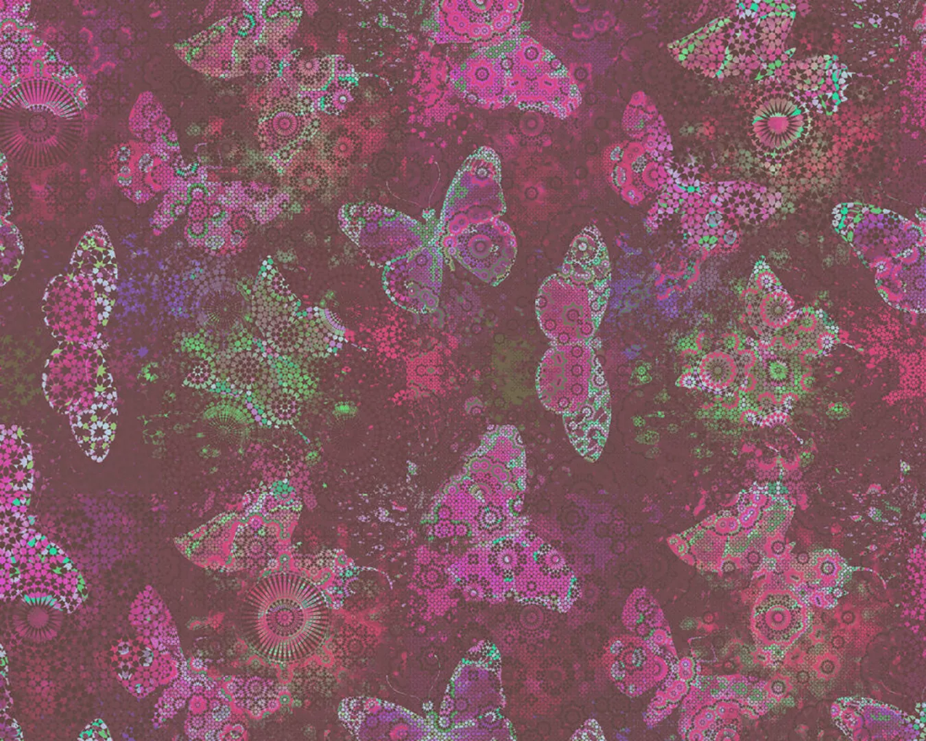 Fototapete "Butterflies Pink" 4,00x2,50 m / Glattvlies Perlmutt günstig online kaufen