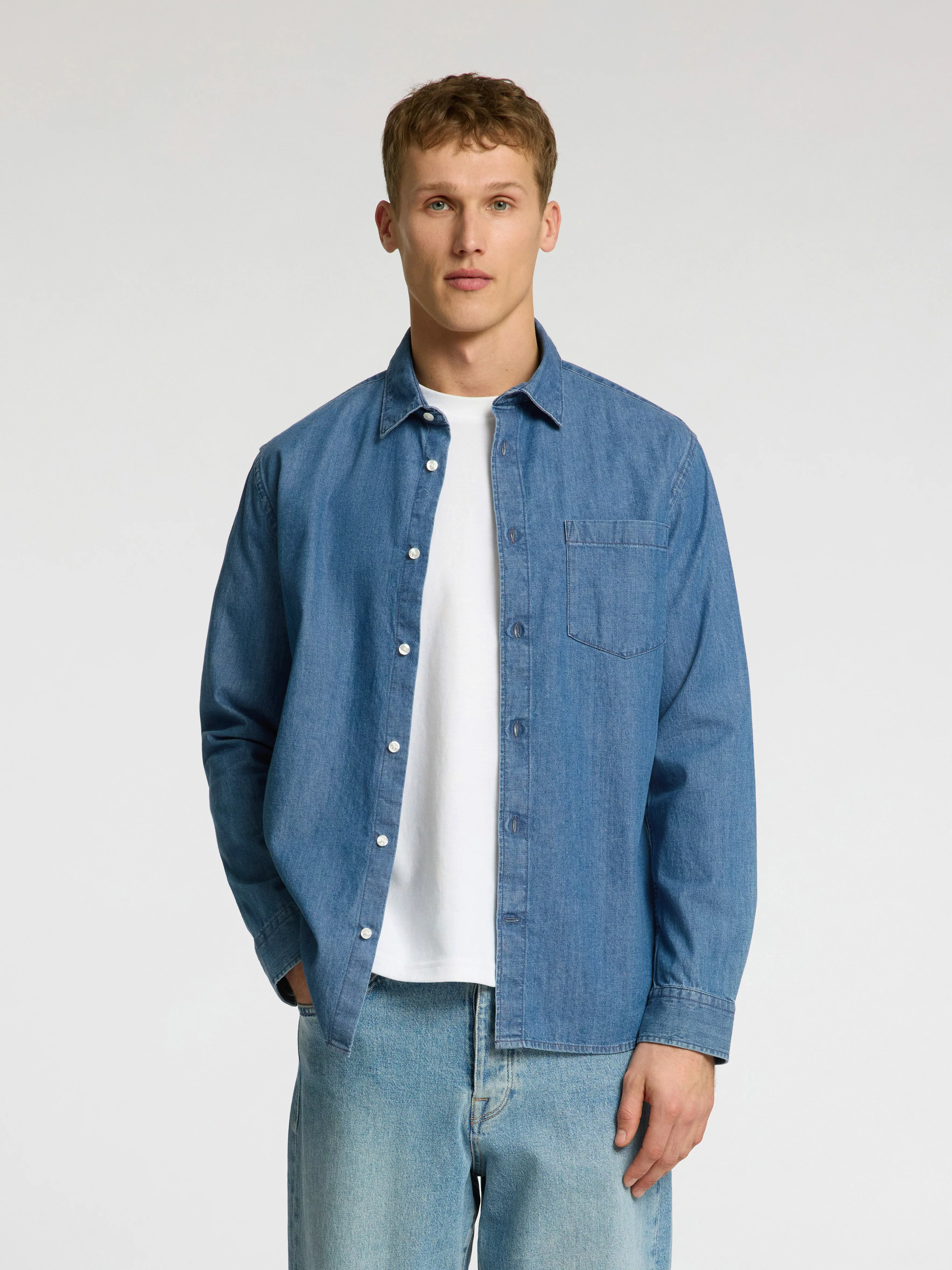 SELECTED HOMME Langarmhemd SLHREGCARLO DENIM LS günstig online kaufen