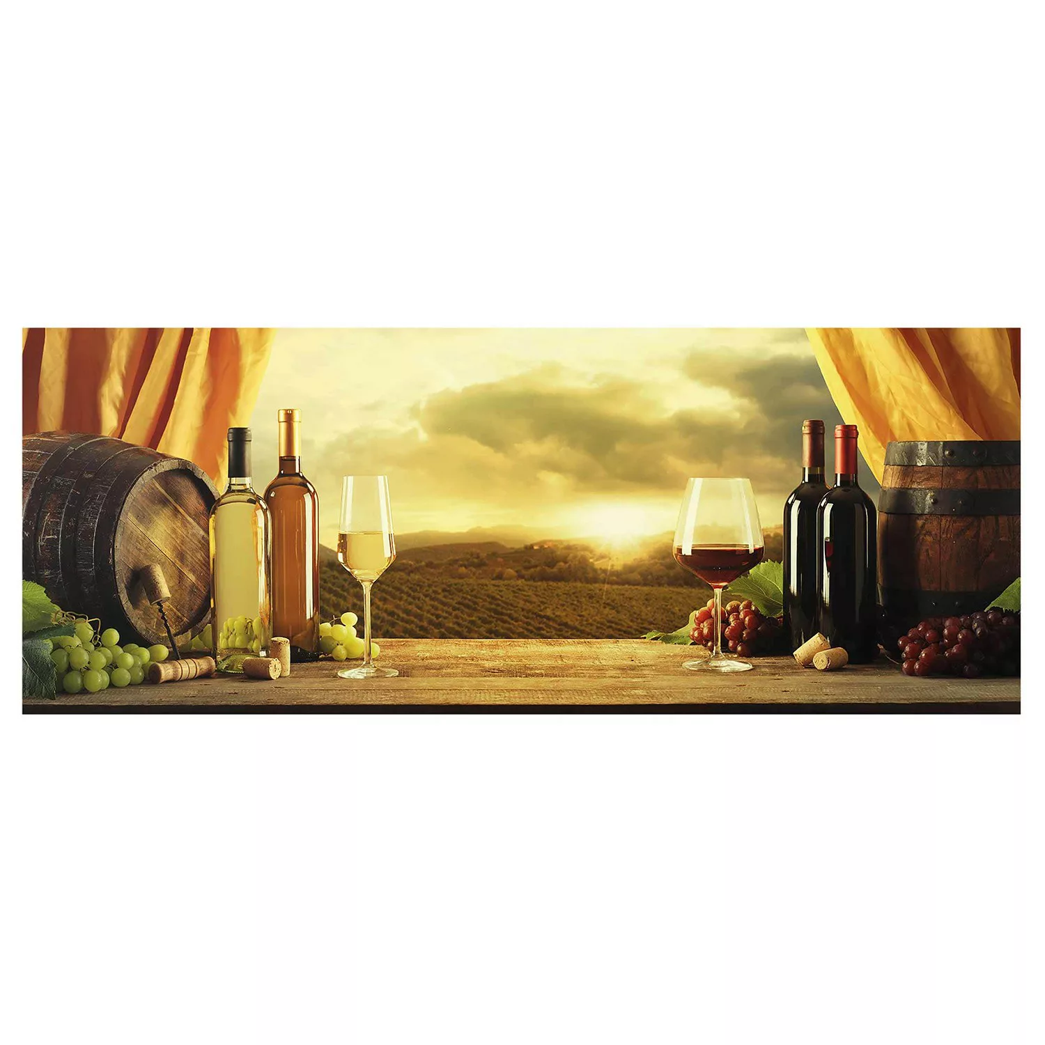 Glasbild Küche - Panorama Wein mit Ausblick günstig online kaufen