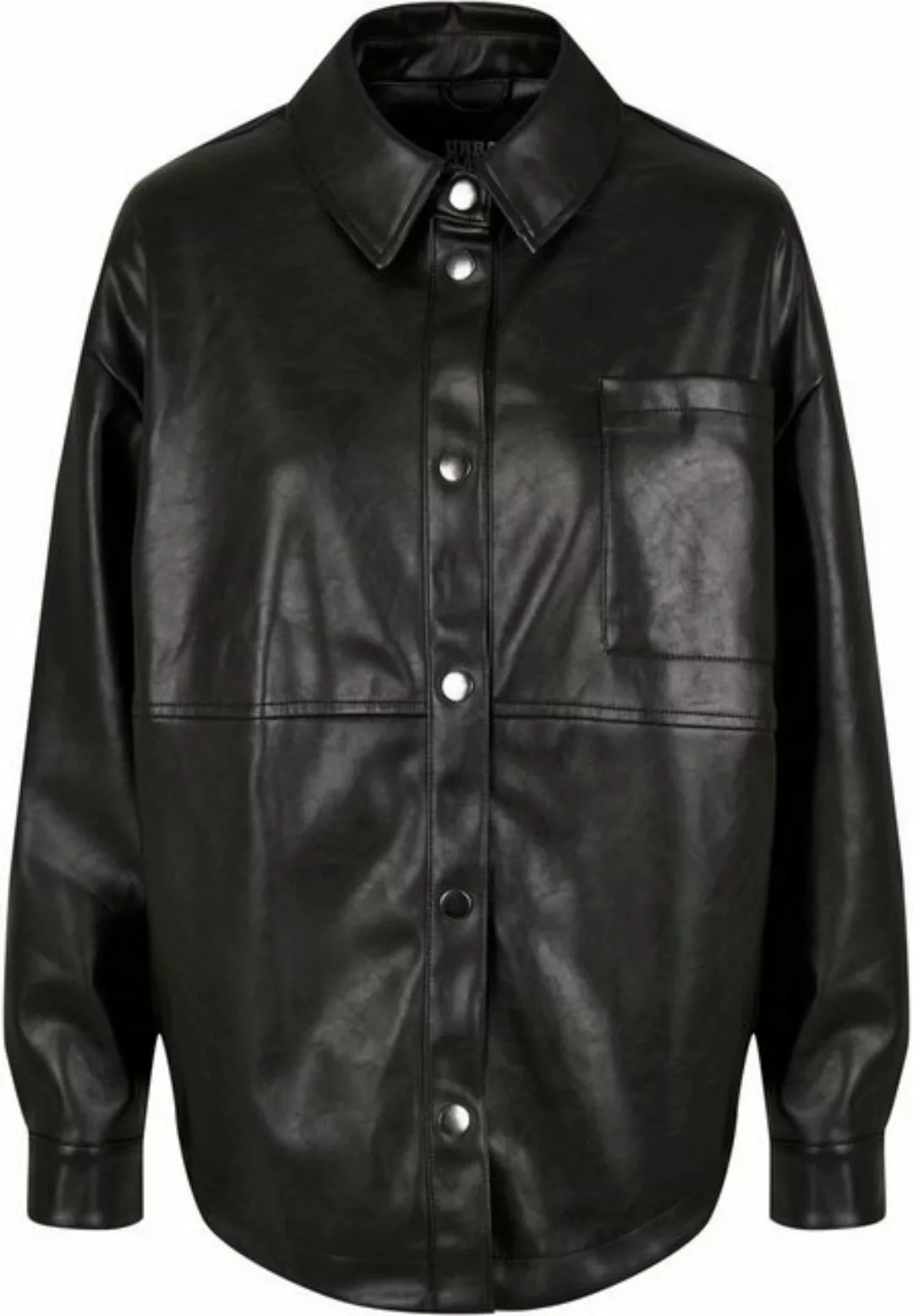 URBAN CLASSICS Hemdbluse Urban Classics Damen Ladies Faux Leather Overshirt günstig online kaufen