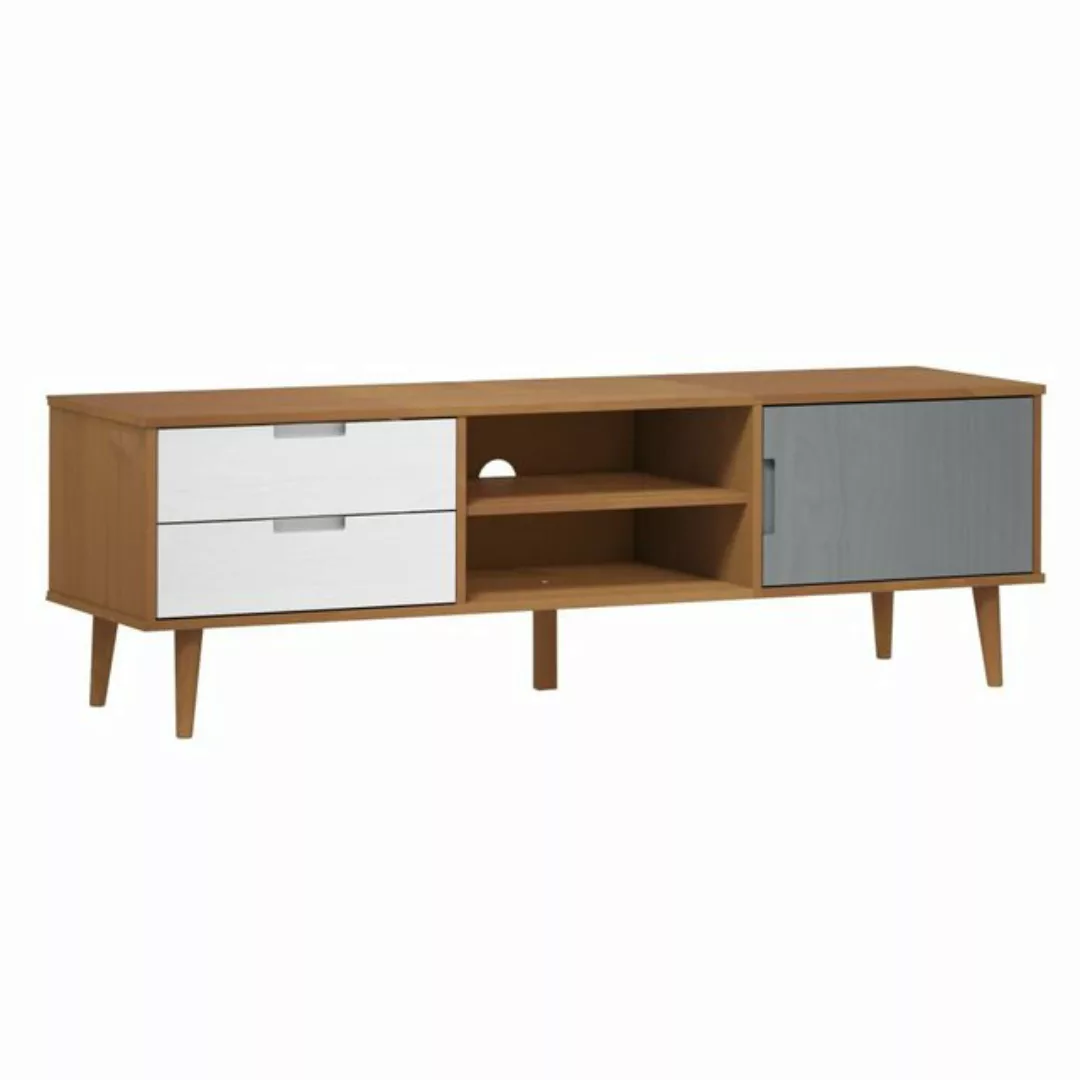 vidaXL TV-Schrank TV-Schrank Braun 158x40x49 cm Massivholz Kiefer TV-Lowboa günstig online kaufen