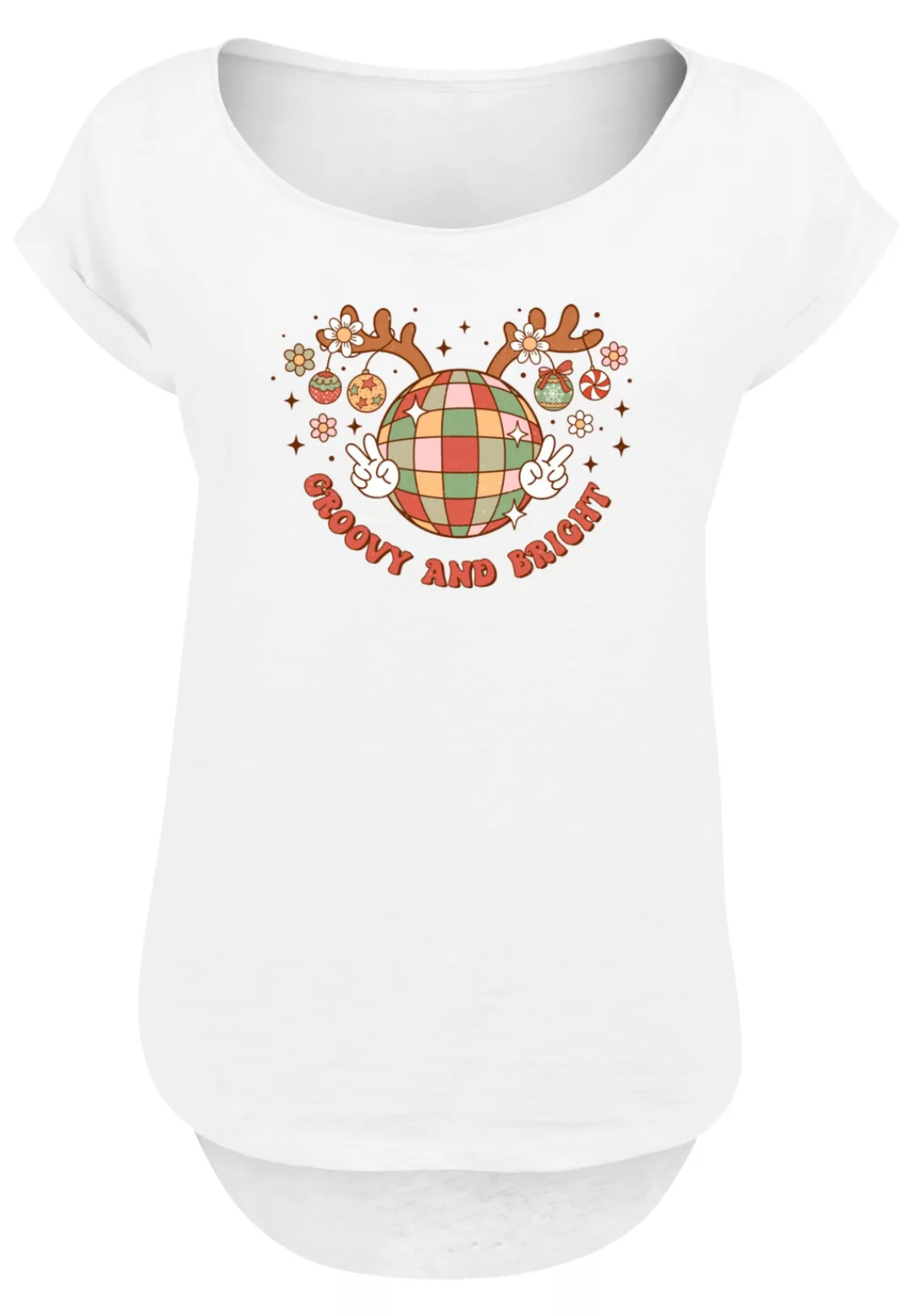 F4NT4STIC T-Shirt "Groovy Weihnachten Disco Deer", Premium Qualität, Weihna günstig online kaufen