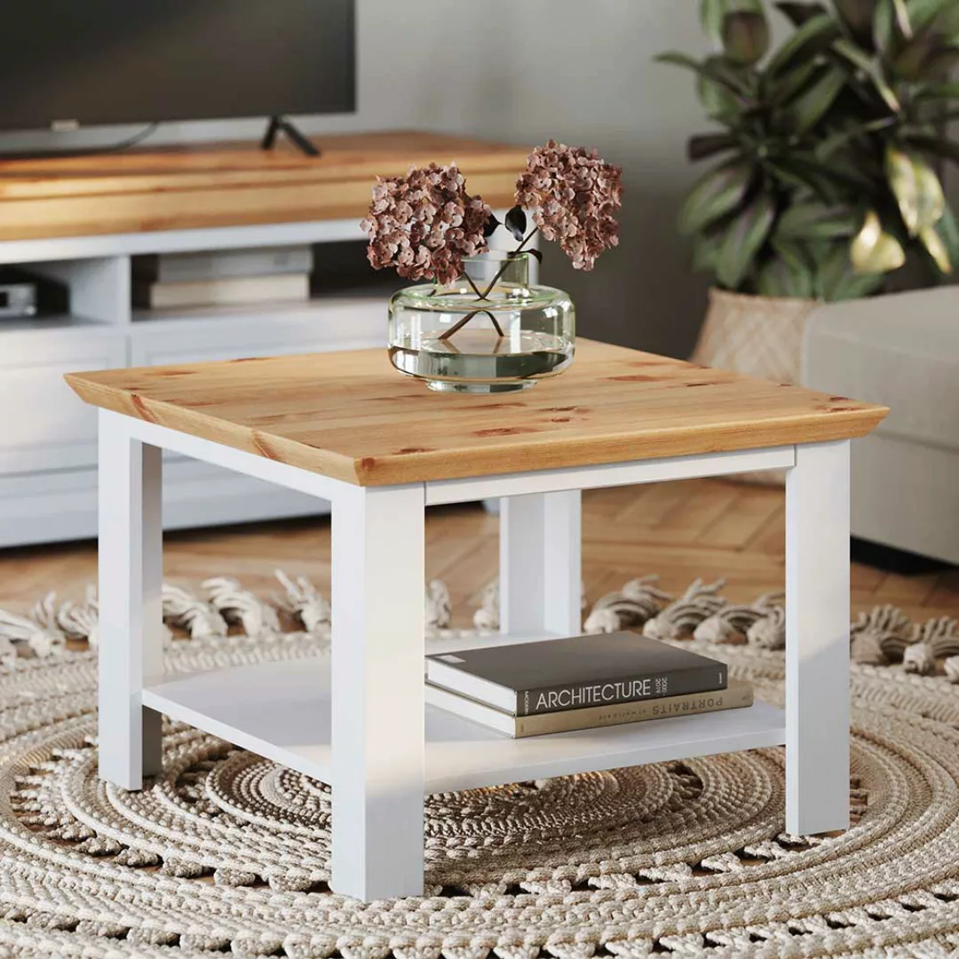 Kleiner Wohnzimmer Tisch im Landhausstil Kiefer Massivholz günstig online kaufen