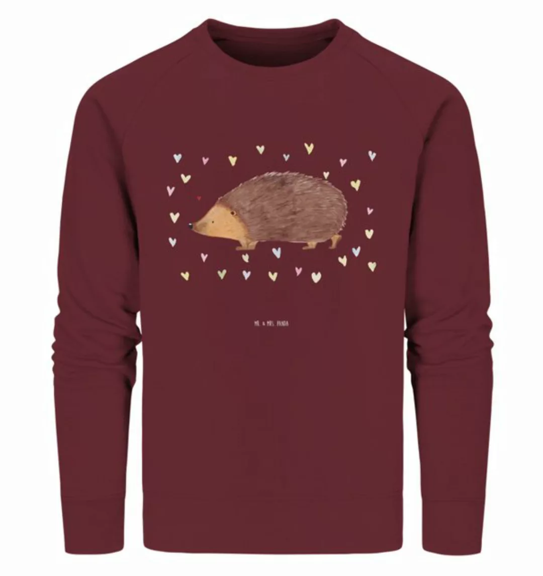 Mr. & Mrs. Panda Longpullover Größe L Igel Herzen - Burgundy - Geschenk, Li günstig online kaufen