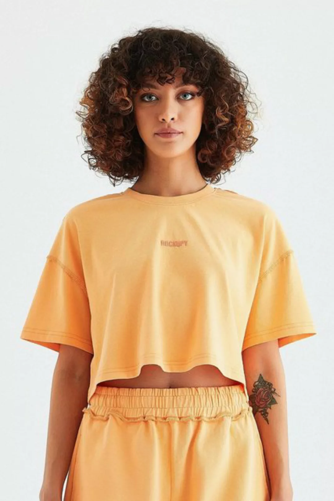 Rockupy T-Shirt Cropped für Damen in Orange "Lara günstig online kaufen