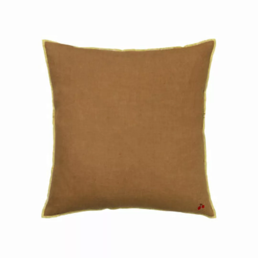 Kissen Contrast textil braun / 40 x 40 cm - Leinen - Ferm Living - Braun günstig online kaufen