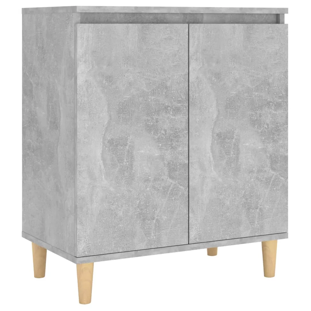 Sideboard Mit Massivholzbeinen Betongrau 60x35x70cm Spanplatte günstig online kaufen