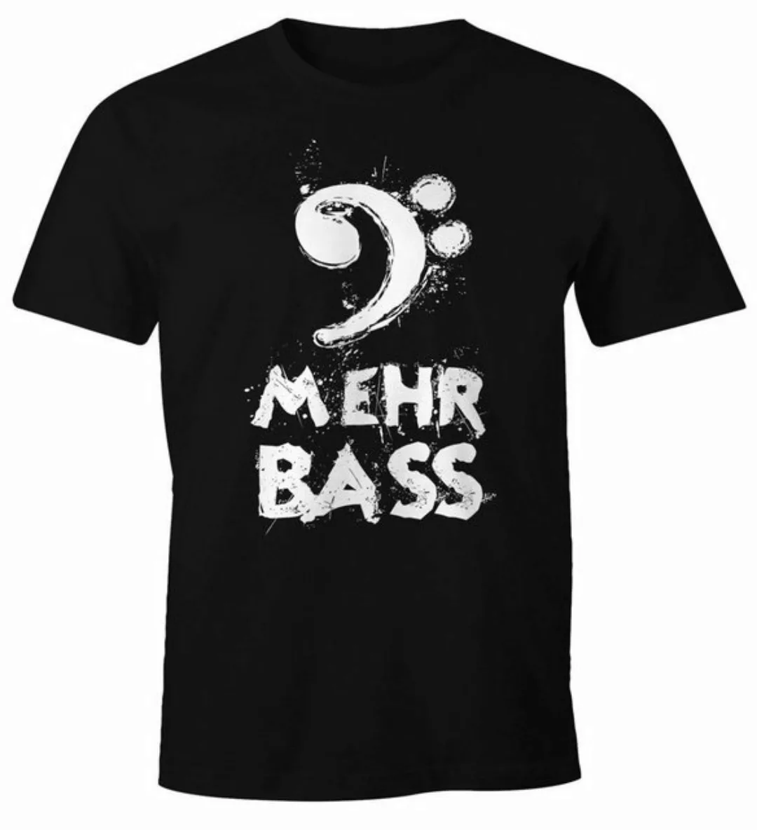 MoonWorks Print-Shirt Herren T-Shirt Mehr Bass Musik Party Moonworks® mit P günstig online kaufen