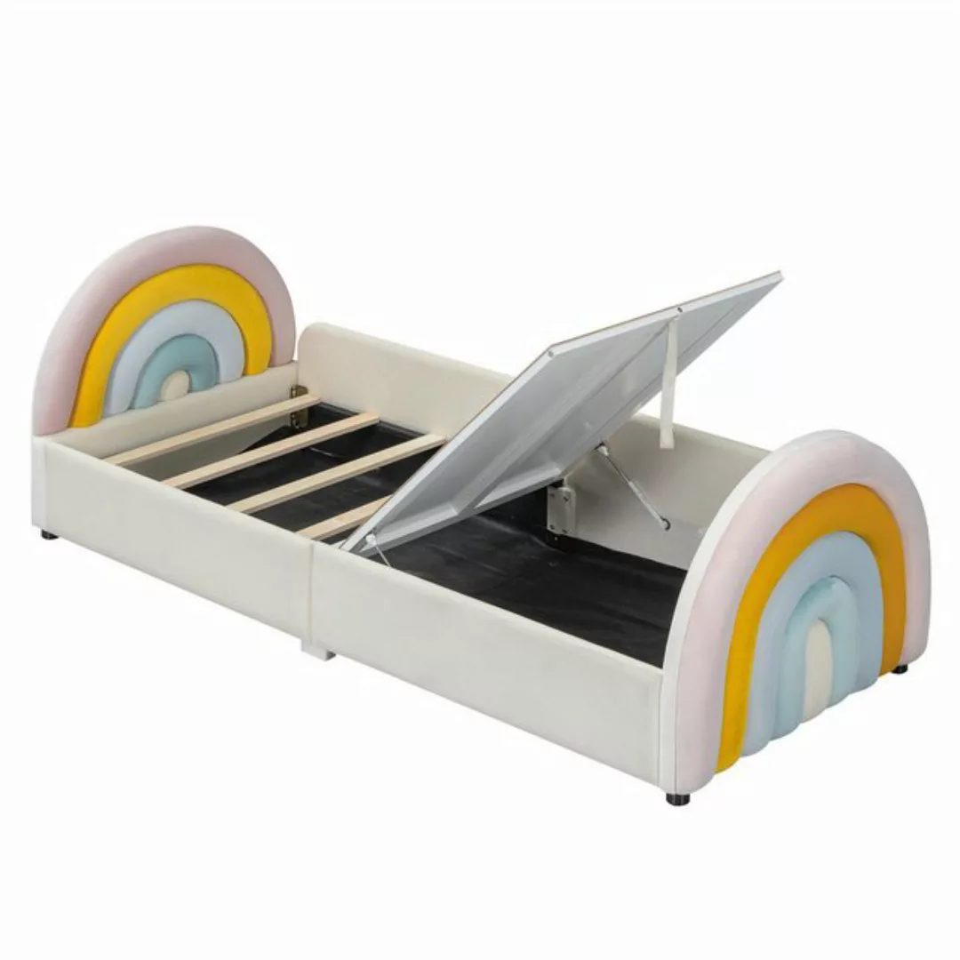 autolock Kinderbett 90*200cm Kinderbett, Polsterbett, Regenbogenform günstig online kaufen