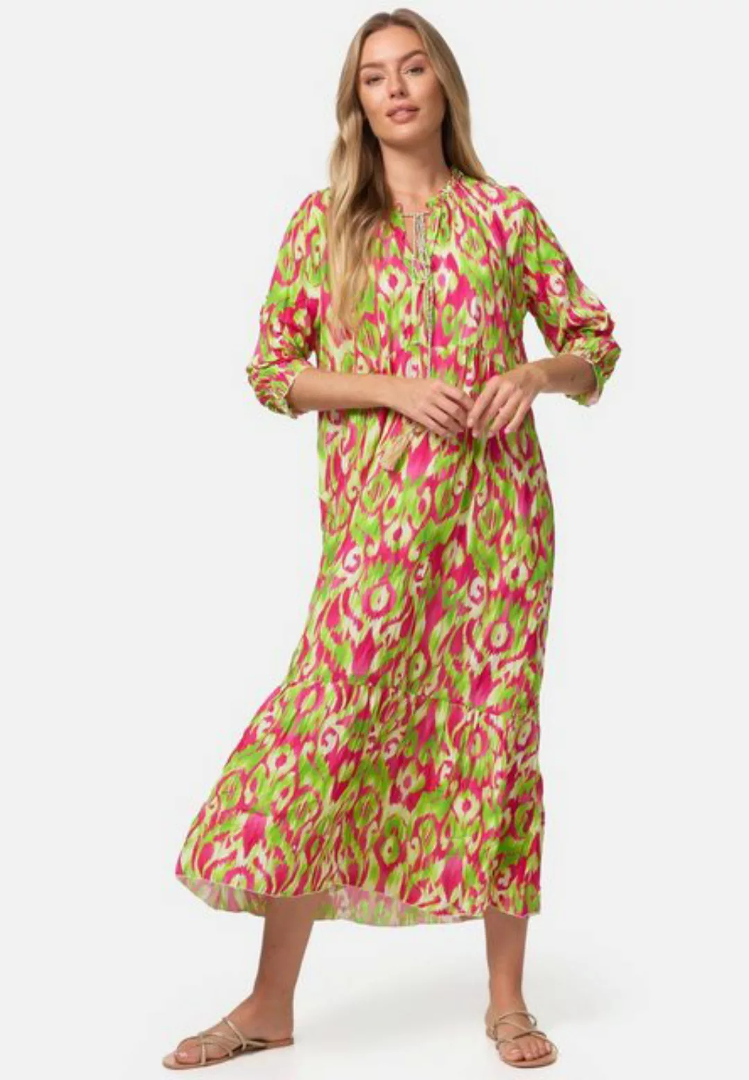 PM SELECTED Midikleid PM-37 (Sommerkleid Jersey Strandkleid mit Muster in E günstig online kaufen