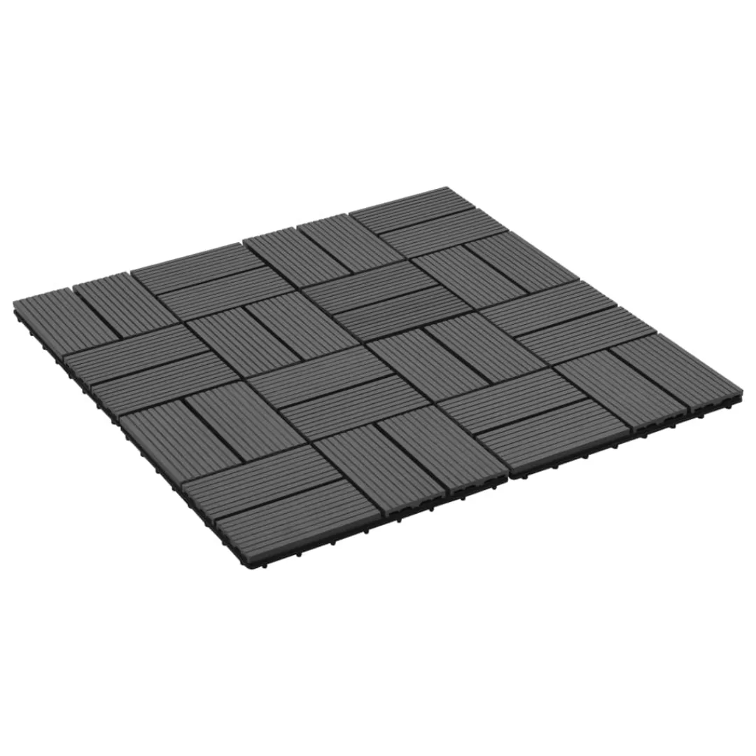 Terrassenfliesen 11 Stück Wpc 30 X 30 Cm 1 Qm Schwarz günstig online kaufen