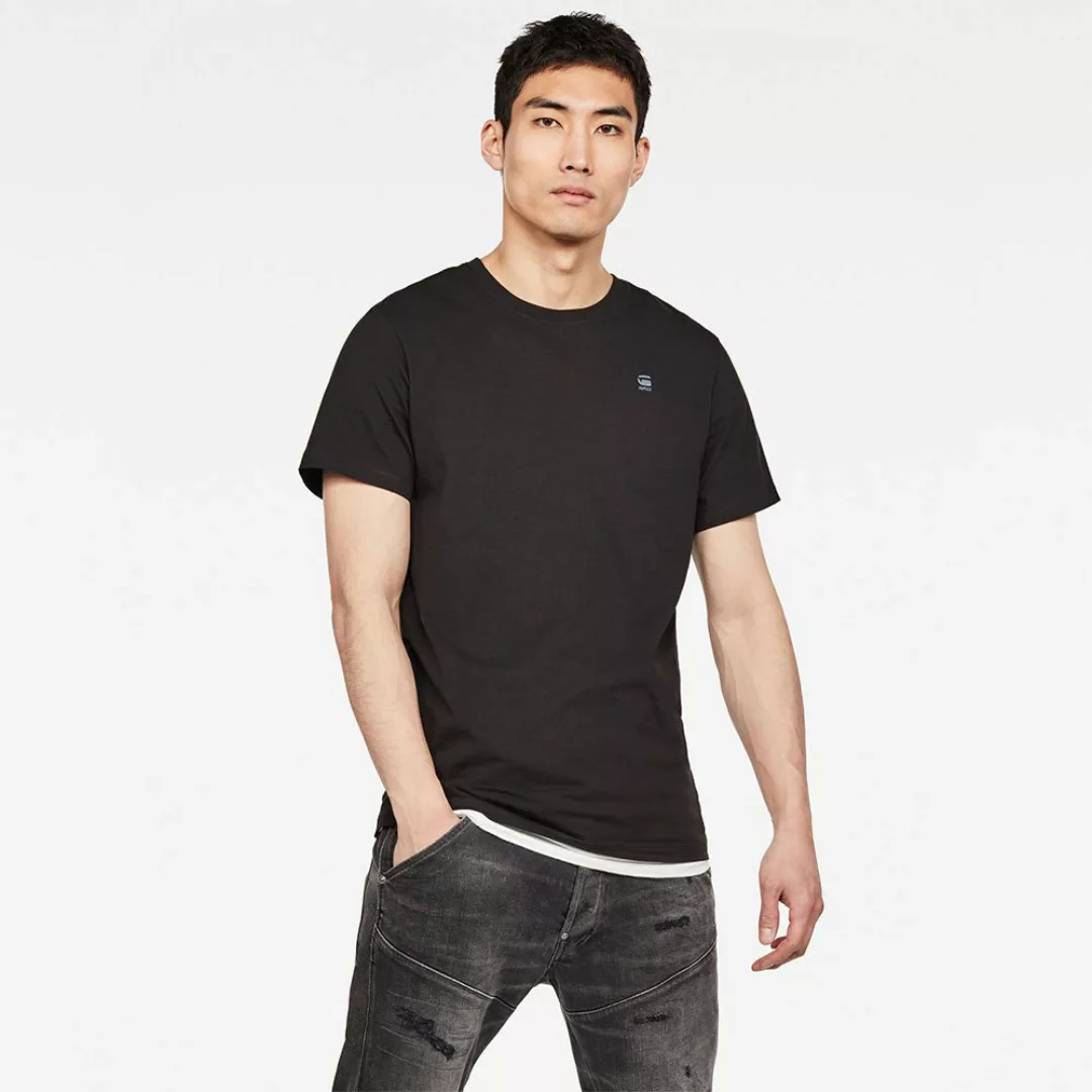 G-star Base-s Ribbed Kurzarm T-shirt 2XS Dark Black günstig online kaufen