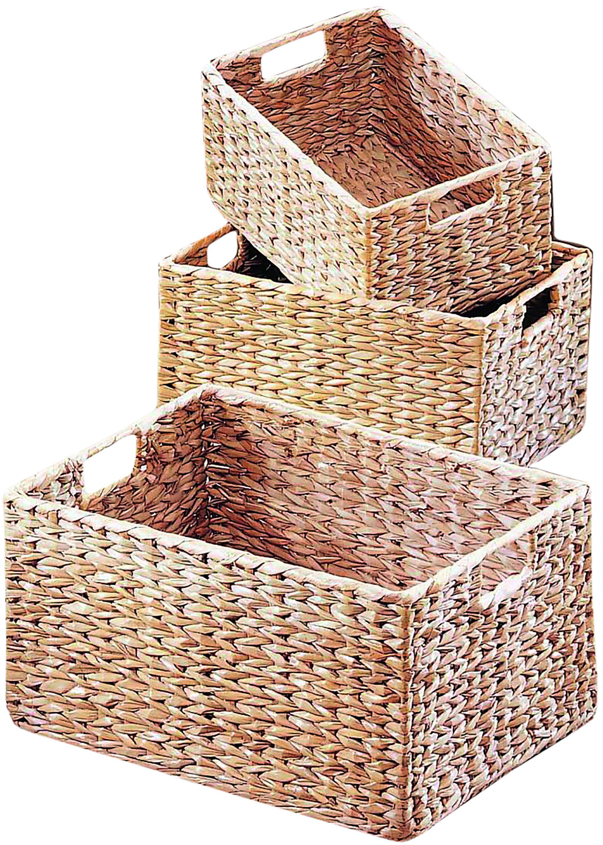Kobolo Aufbewahrungskorb Regalbox eckig aus Wasserhyazinthe günstig online kaufen