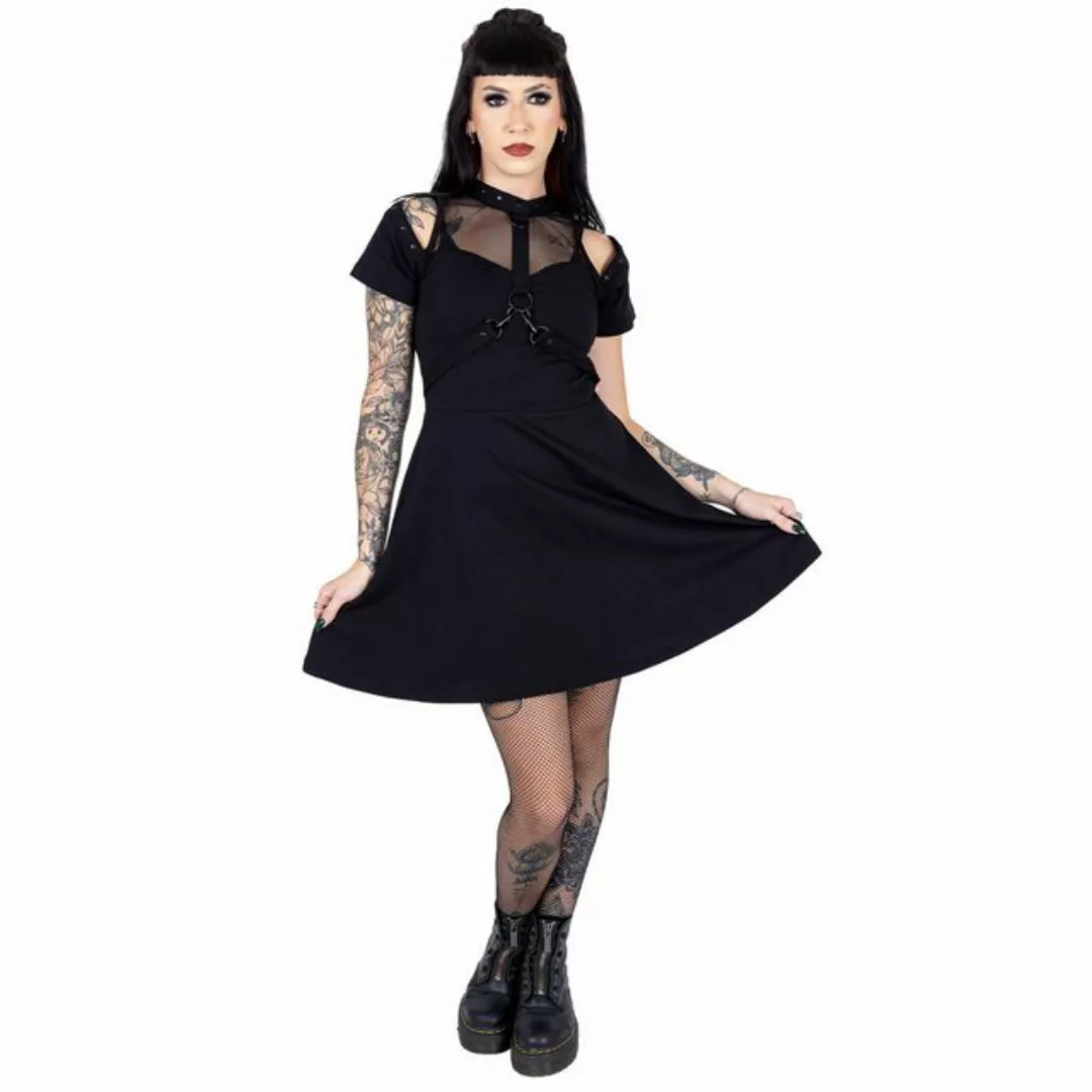 Chemical Black Minikleid Myka Mesh Netz Harness Riemen Gothic Goth günstig online kaufen