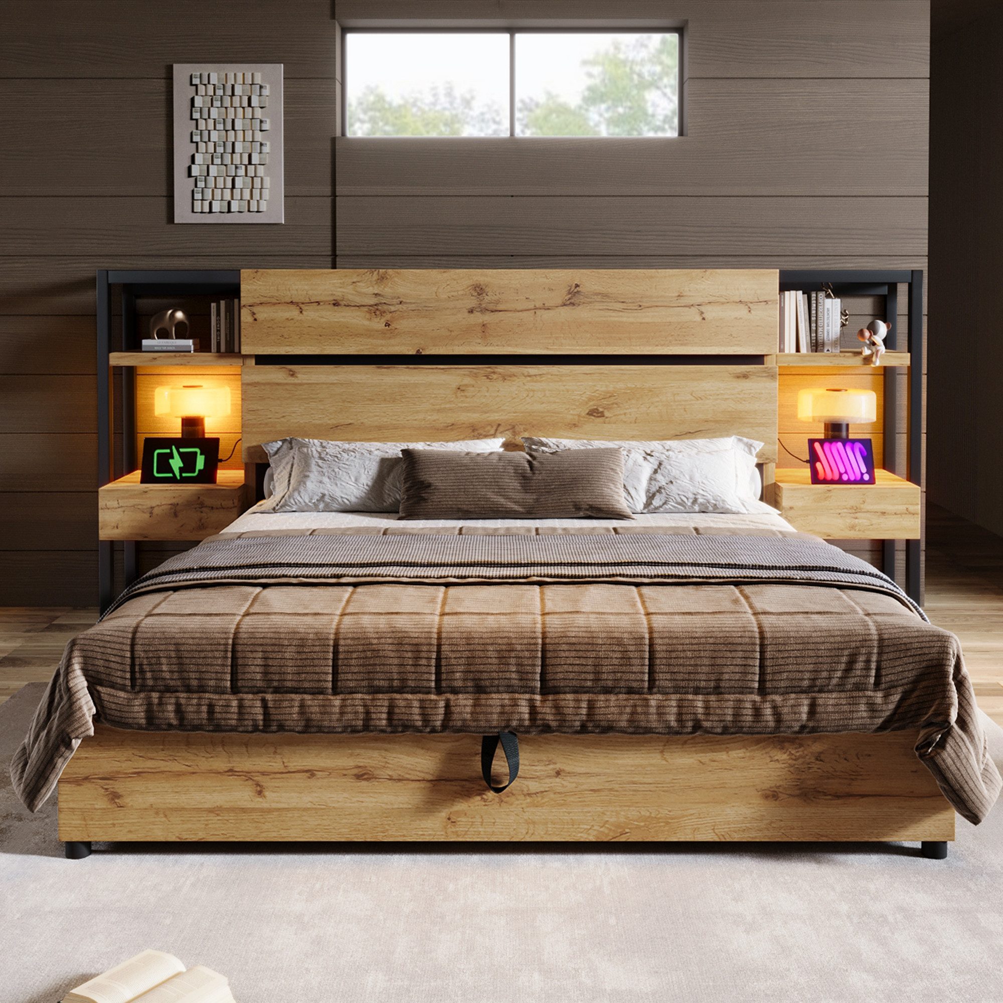 HAUSS SPOLE Holzbett 160×200cm Stauraum-Kopfteil mit günstig online kaufen