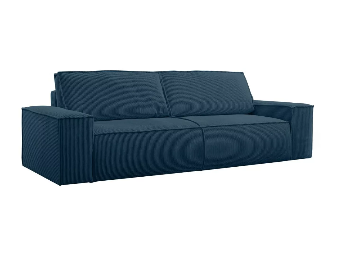 Schlafsofa 4-Sitzer - Cord - Blau - AMELIA günstig online kaufen