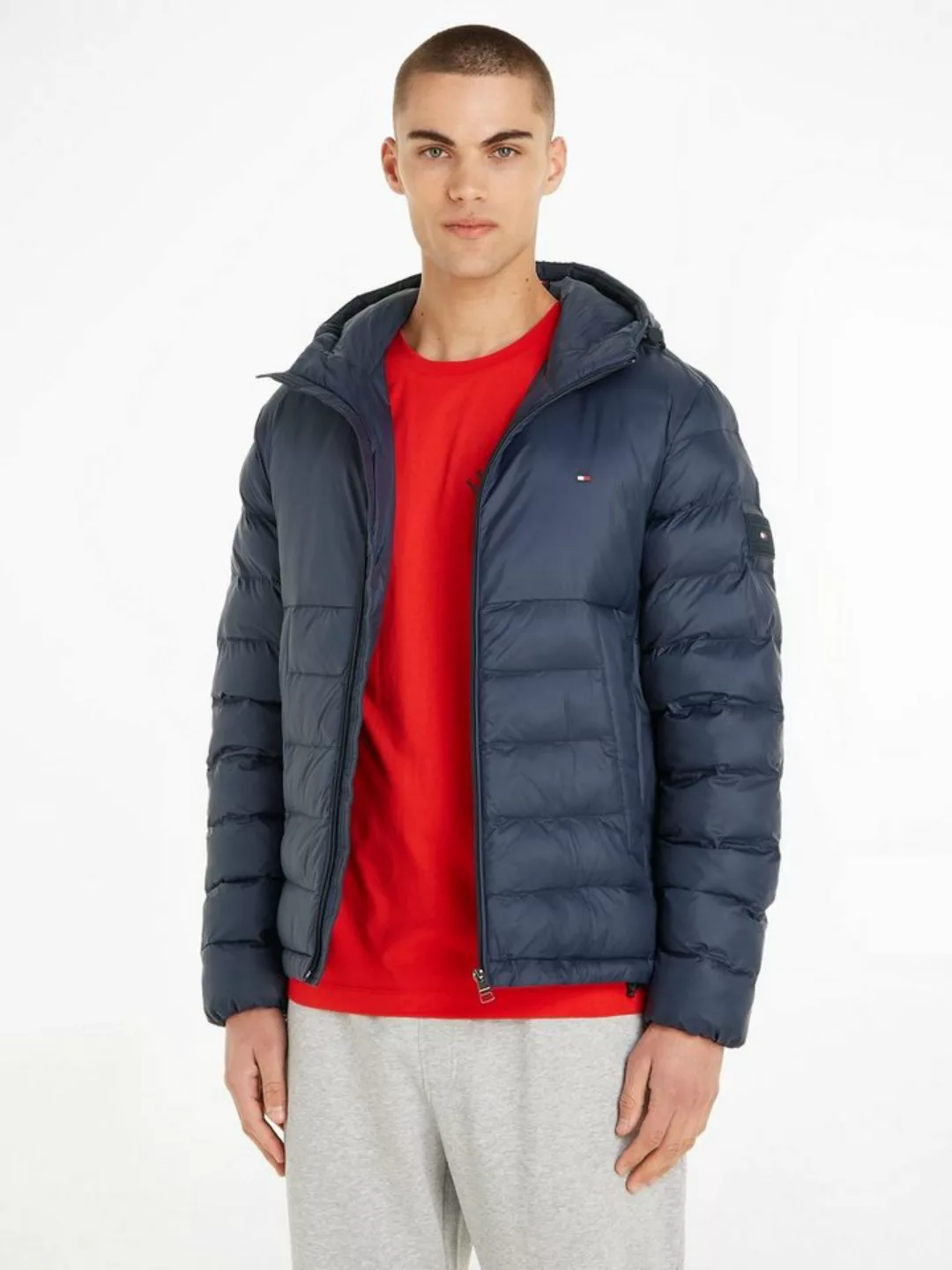 Tommy Hilfiger Steppjacke PACKABLE RECYCLED QUILT HDD JKT Kontraststreifen günstig online kaufen