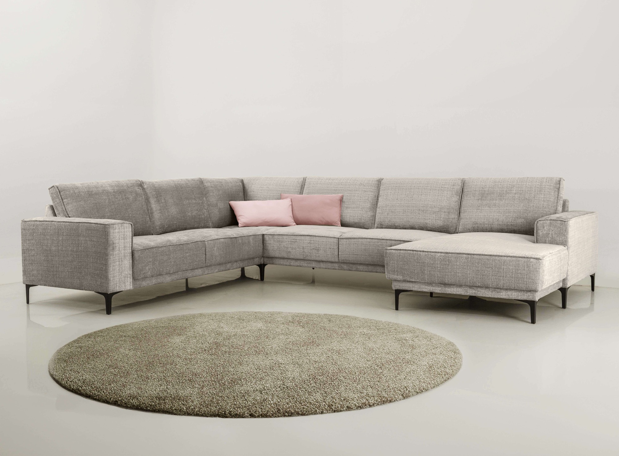 Places of Style Wohnlandschaft »XXL Sofa Oland, Struktur, Flachgewebe, Luxu günstig online kaufen