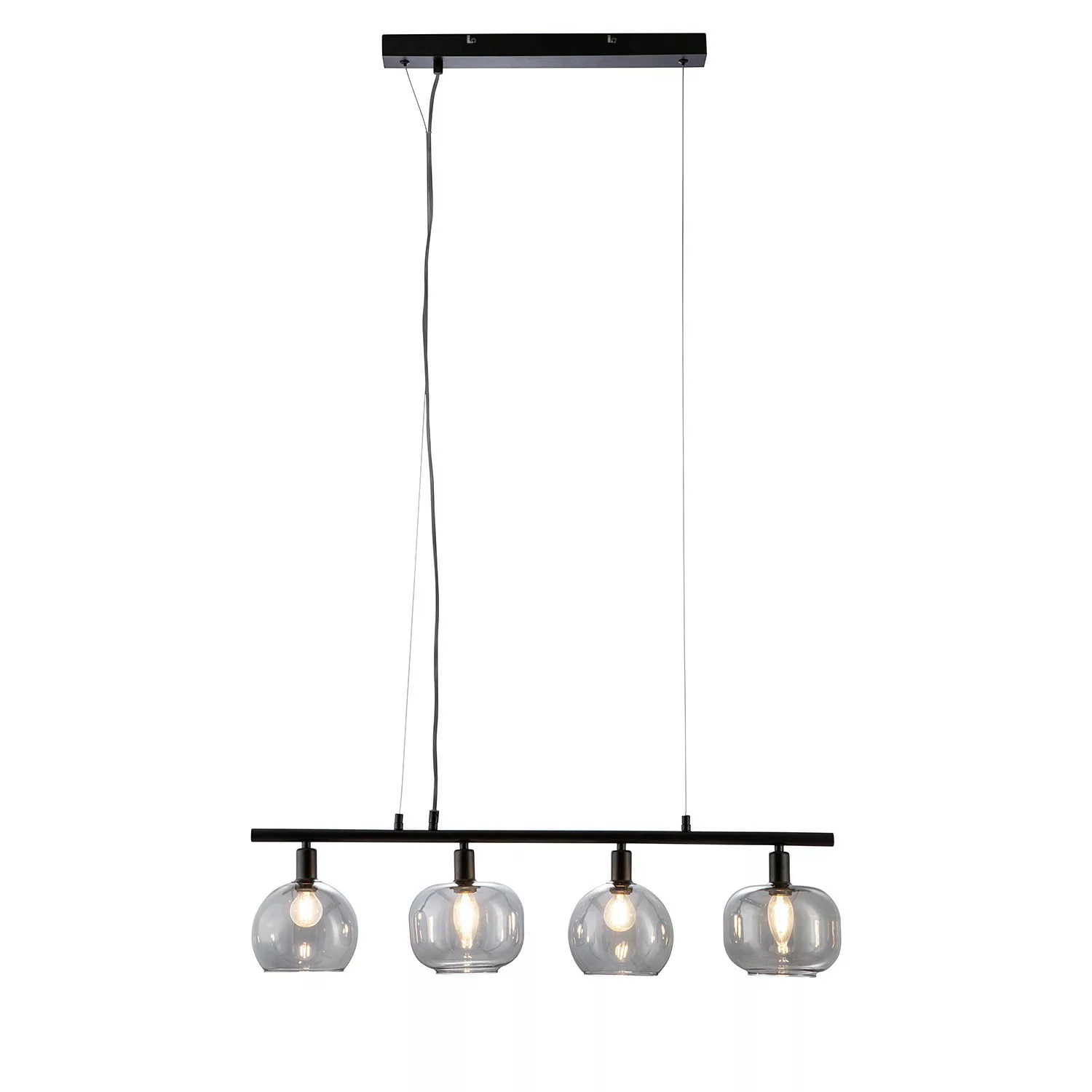 Pendelleuchte, 4-flammig, Rauchglas - grau - 150 cm - Lampen & Leuchten > I günstig online kaufen