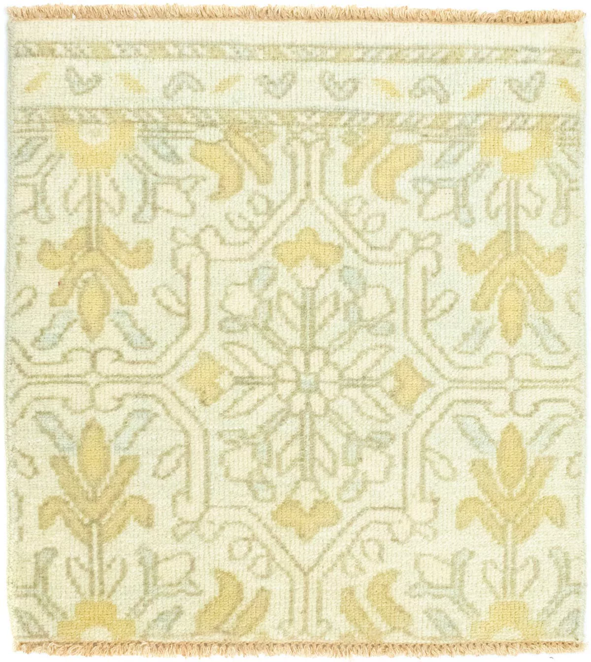 morgenland Wollteppich »Designer Teppich handgeknüpft beige«, quadratisch, günstig online kaufen