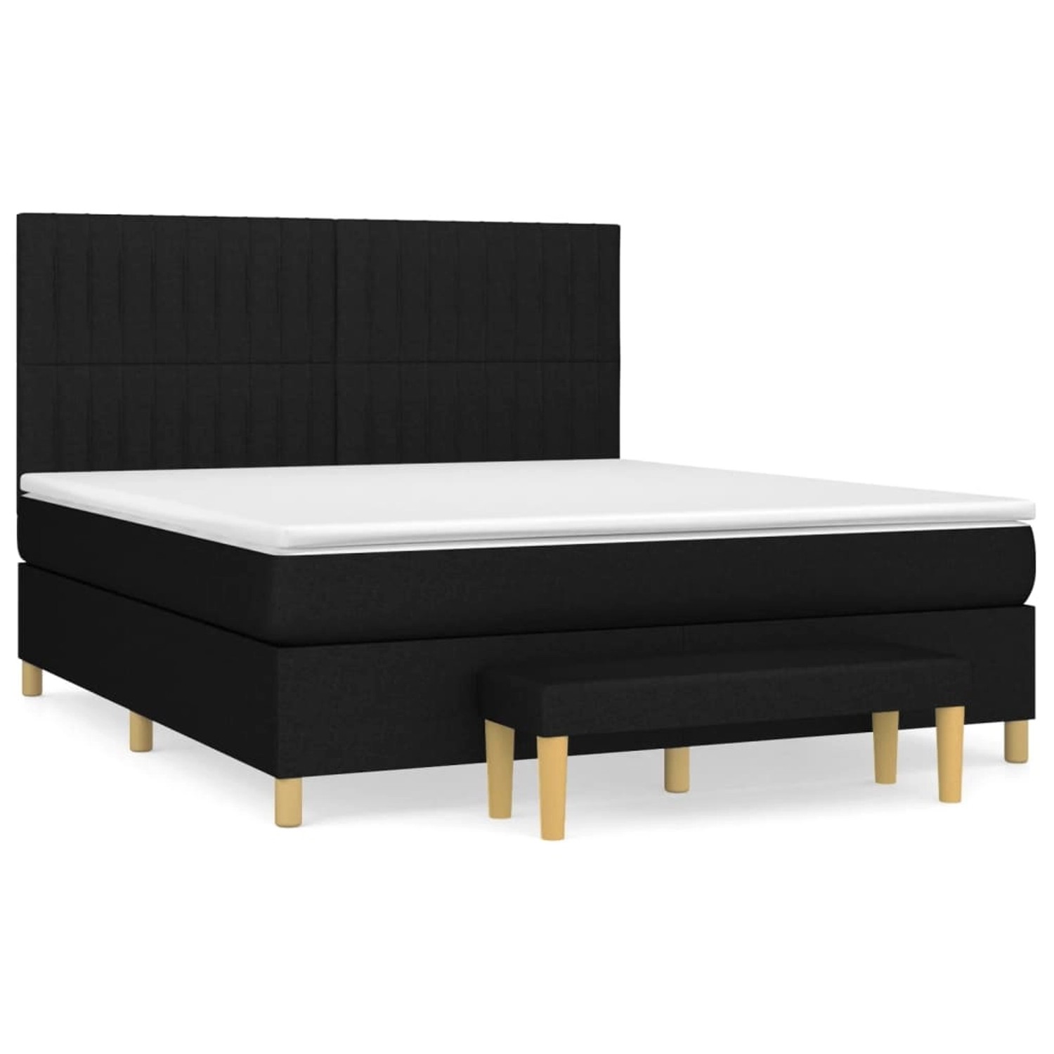 vidaXL Boxspringbett Boxspringbett mit Matratze Schwarz 160x200 cm Stoff Be günstig online kaufen