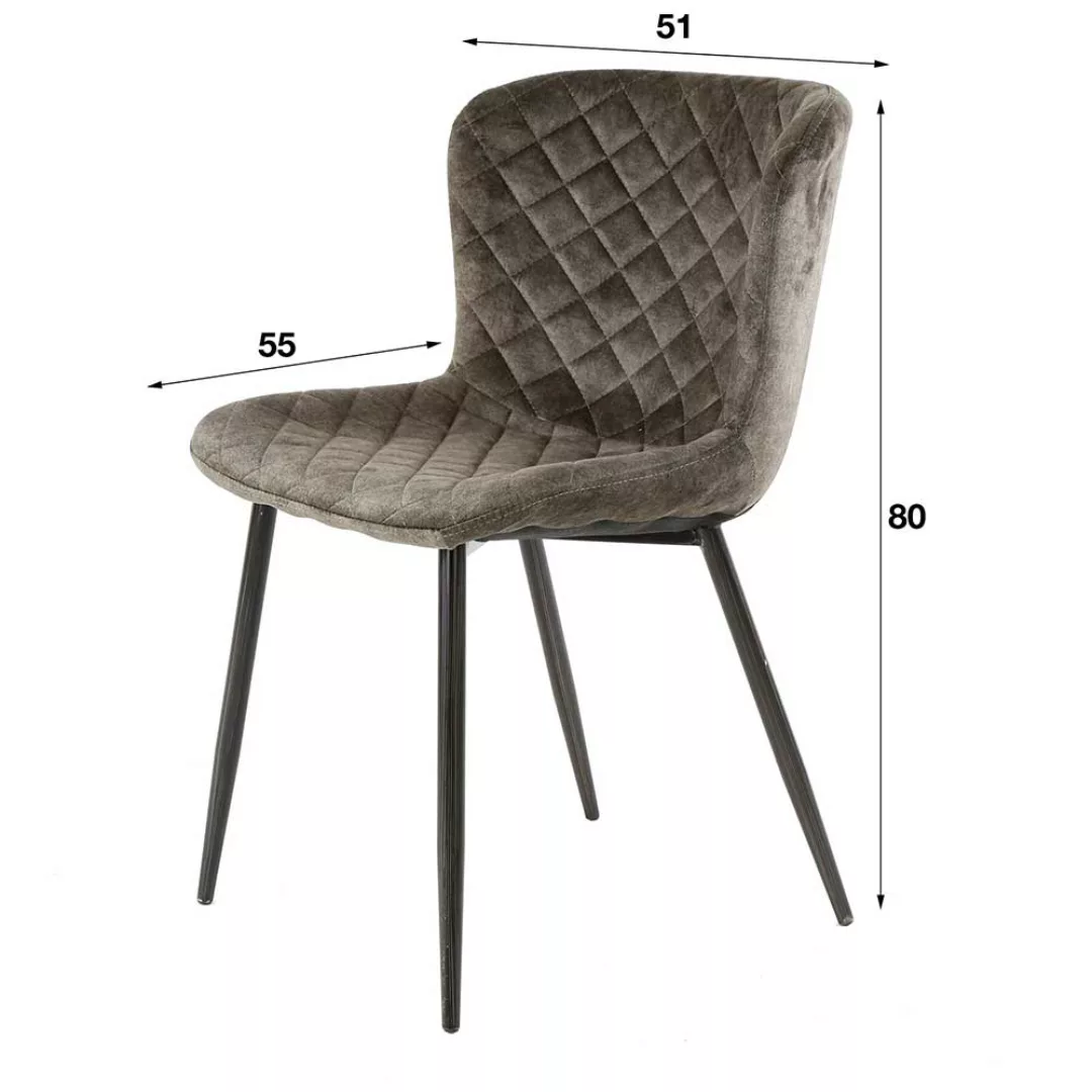 4 Stühle für Esstisch aus Samt und Metall Taupe und Schwarz (4er Set) günstig online kaufen