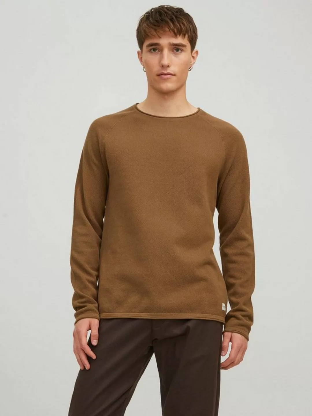 Jack & Jones Strickpullover Rundhals Strickpullover Langarm Sweater aus Bau günstig online kaufen