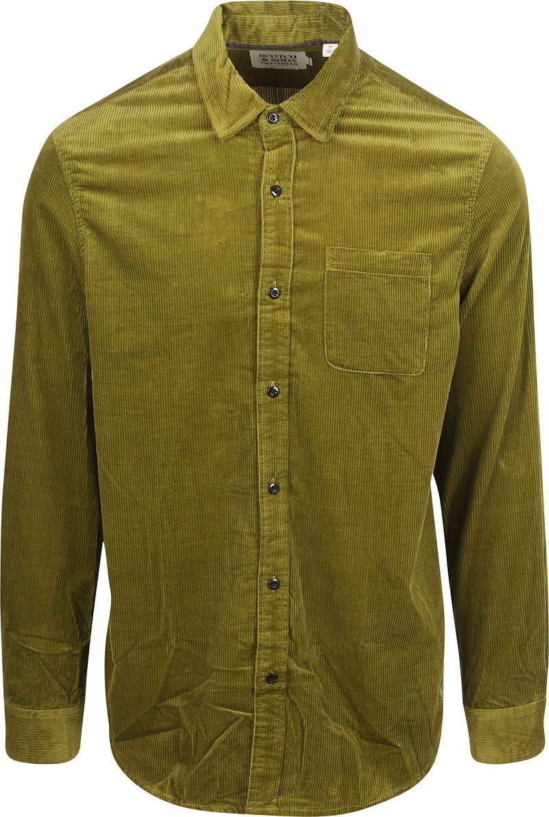 Scotch and Soda Solid Corduroy Hemd Grün - Größe S günstig online kaufen