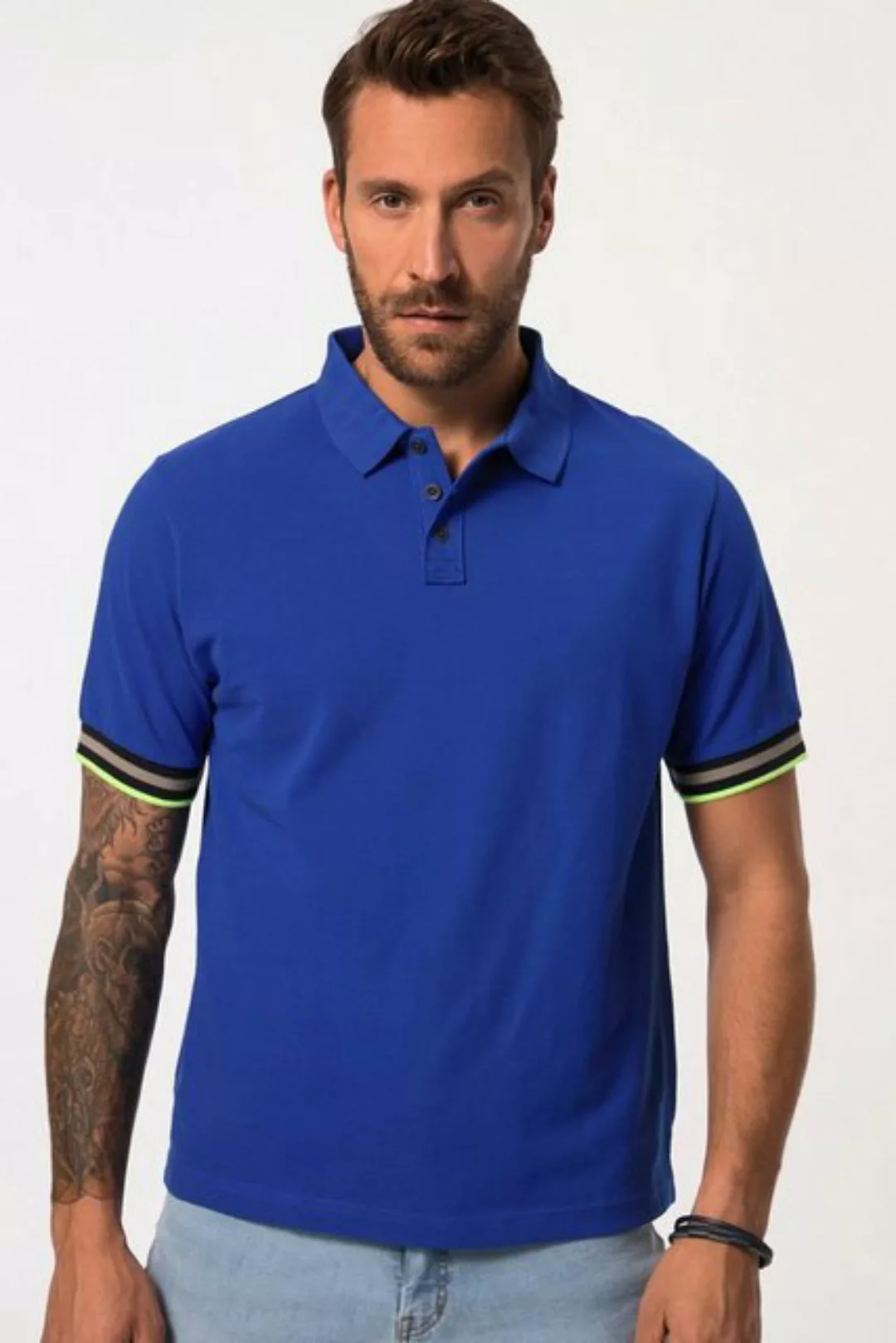 JP1880 Poloshirt Poloshirt Halbarm Piqué Streifenbündchen bis 8 XL günstig online kaufen