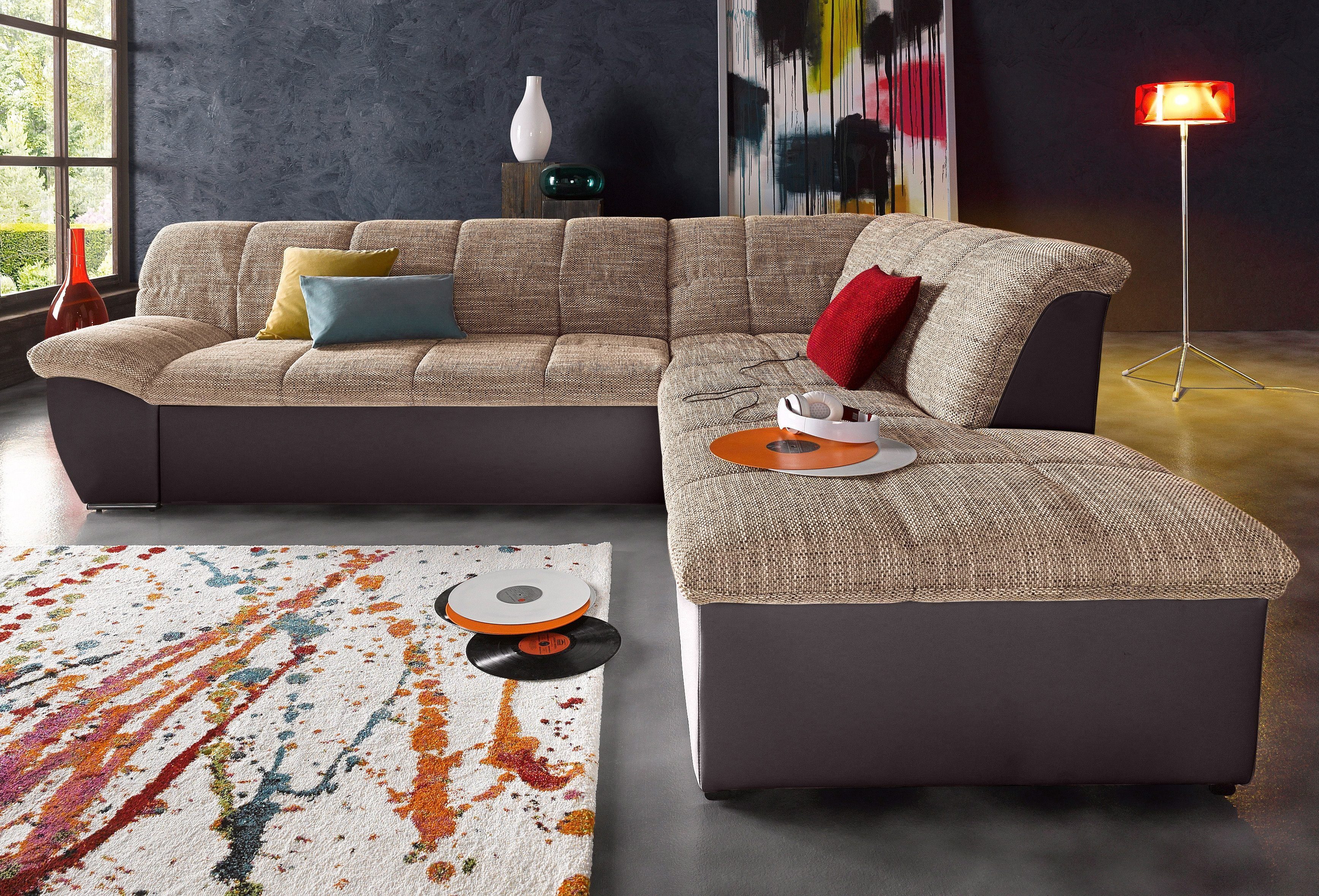 DOMO collection Ecksofa "Splash, aktuelle Sitz- und Rückensteppung, Materia günstig online kaufen