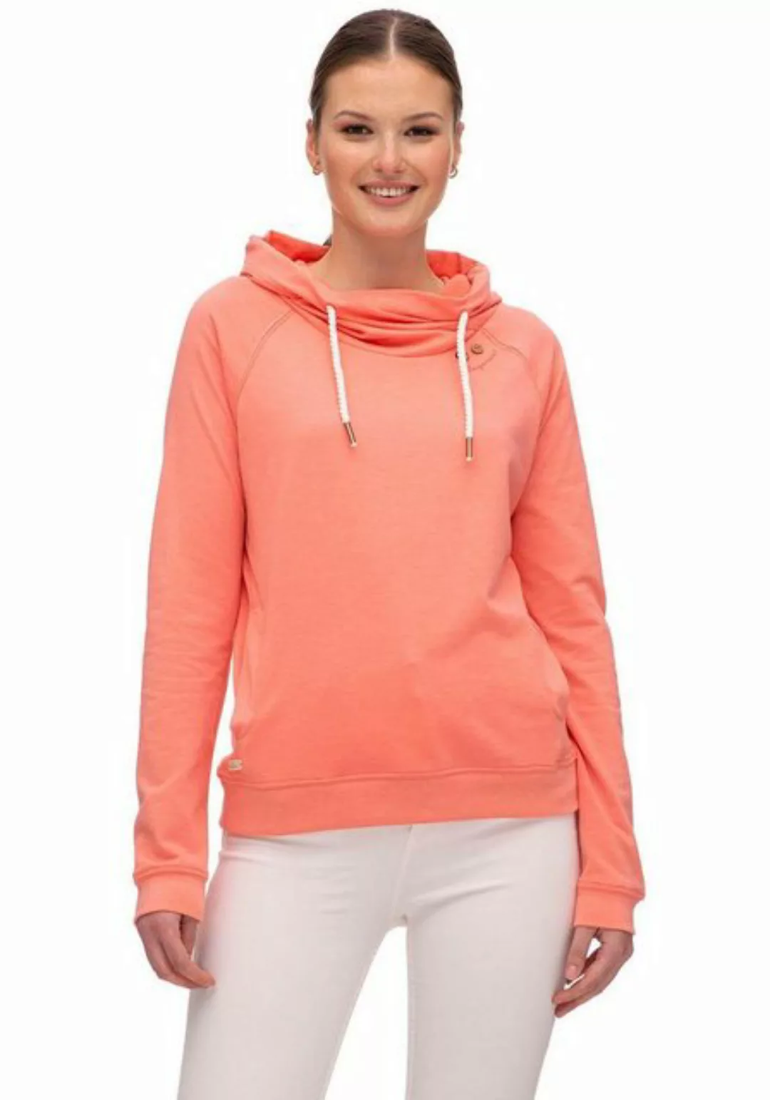 Ragwear Hoodie Sweat SAWYERR mit Zierknopfbesatz in natürlicher Holzoptik günstig online kaufen