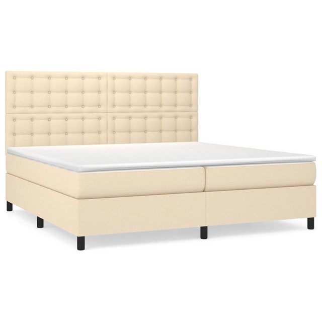 vidaXL Boxspringbett Boxspringbett mit Matratze Creme 200x200 cm Stoff Bett günstig online kaufen