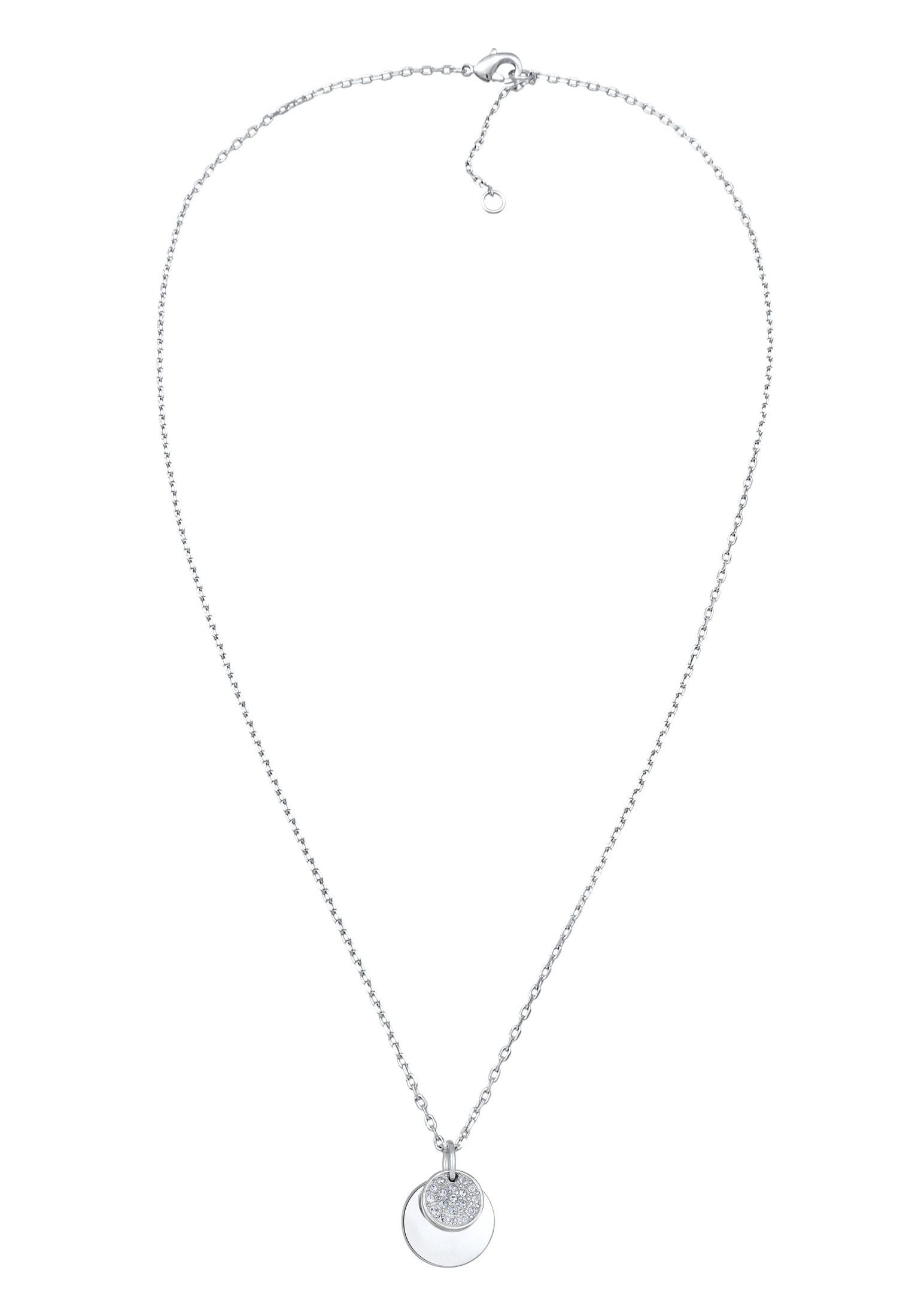 Elli Kette mit Anhänger Plättchen Kristalle günstig online kaufen