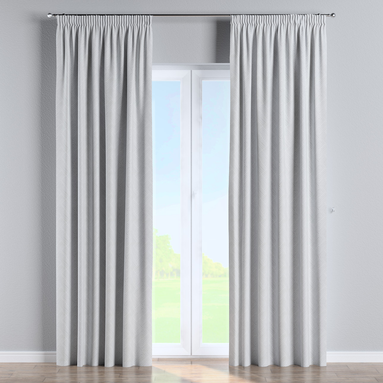 Vorhang mit Kräuselband, grau-weiß, Sunny (143-43) günstig online kaufen