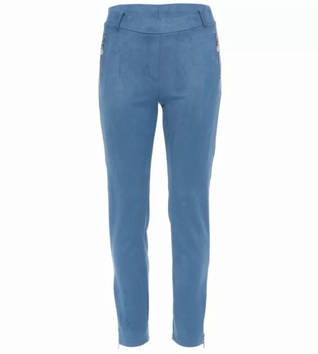 MONACO blue Lederimitathose Treggings koerpernah in Velourslederoptik günstig online kaufen