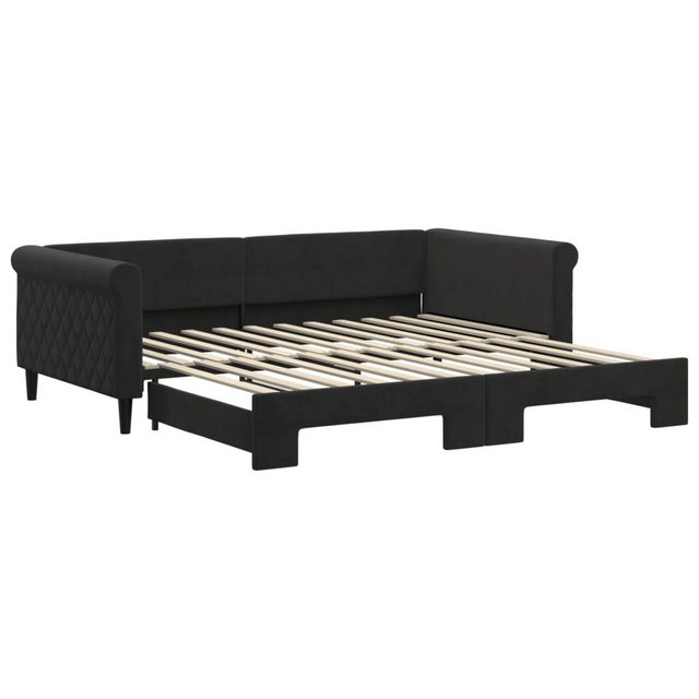 vidaXL Gästebett Gästebett Tagesbett Ausziehbar Schwarz 100x200 cm Samt Bet günstig online kaufen