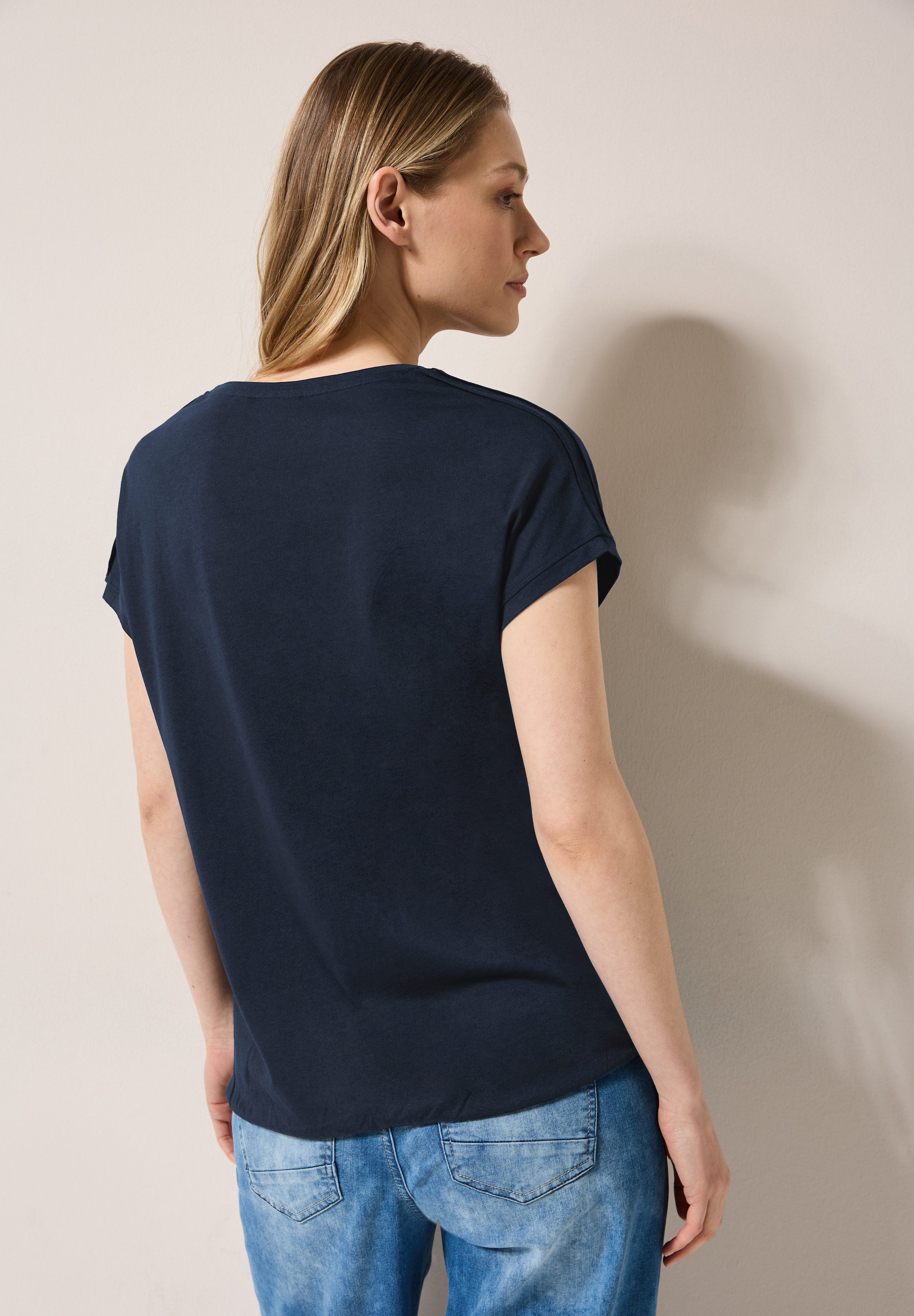 Cecil V-Shirt, mit Elastiksaum günstig online kaufen