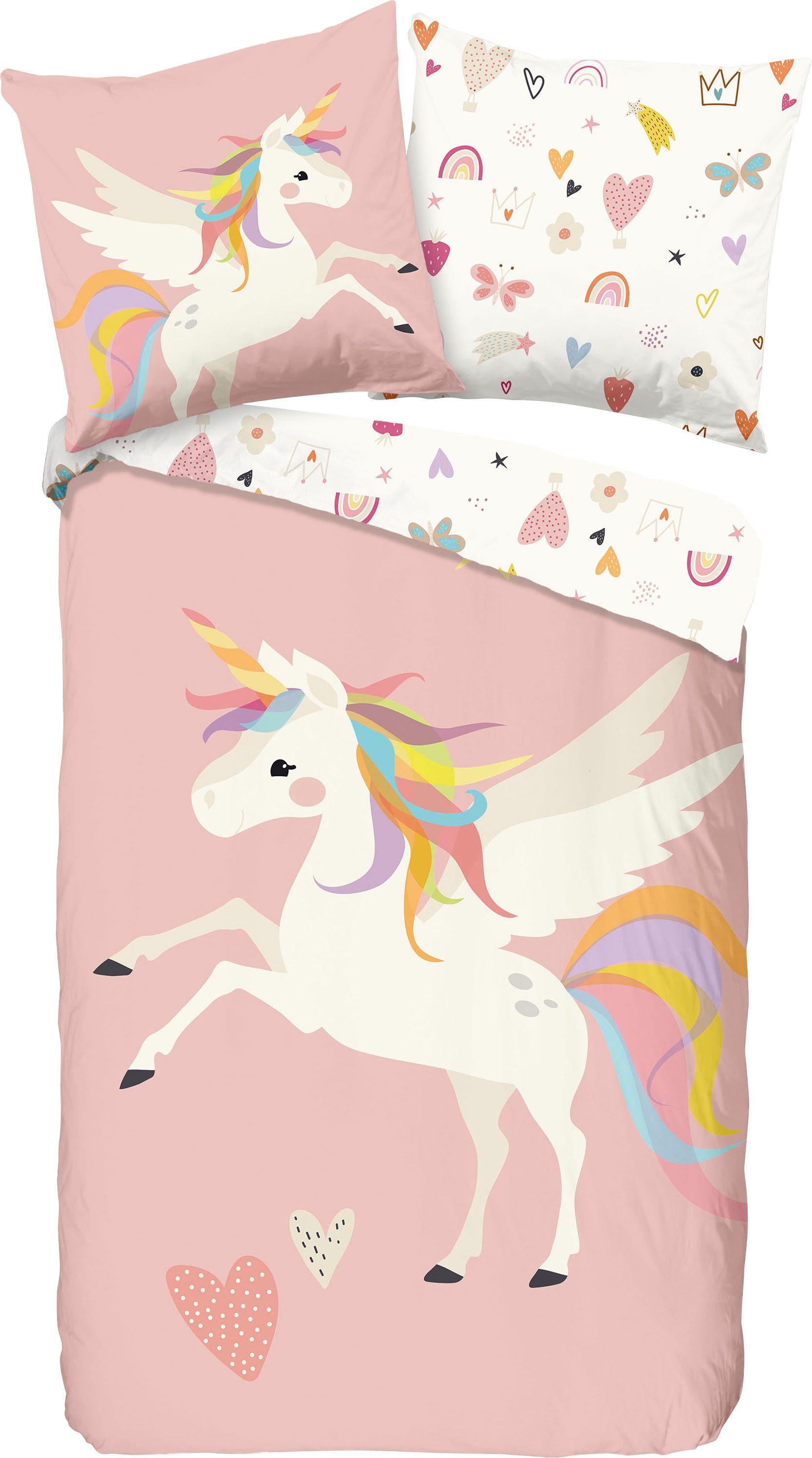 good morning Kinderbettwäsche Unicorn, Renforcé, 2 günstig online kaufen