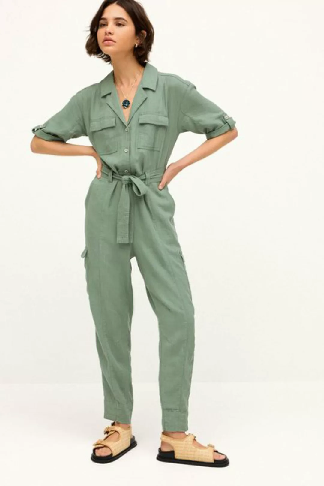 Next Jumpsuit Cargo-Jumpsuit aus Leinengemisch (1-tlg) günstig online kaufen