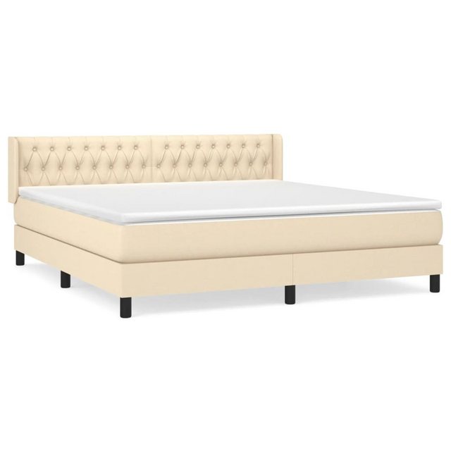 vidaXL Boxspringbett Boxspringbett mit Matratze Creme 180x200 cm Stoff Bett günstig online kaufen