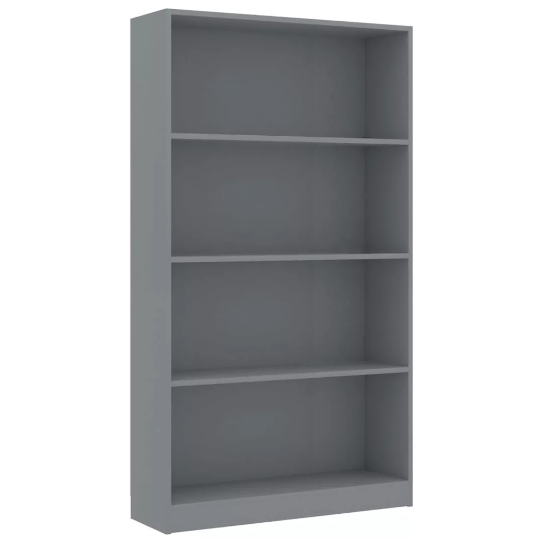 Bücherregal 4 Fächer Grau 80 X 24 X 142 Cm Spanplatte günstig online kaufen