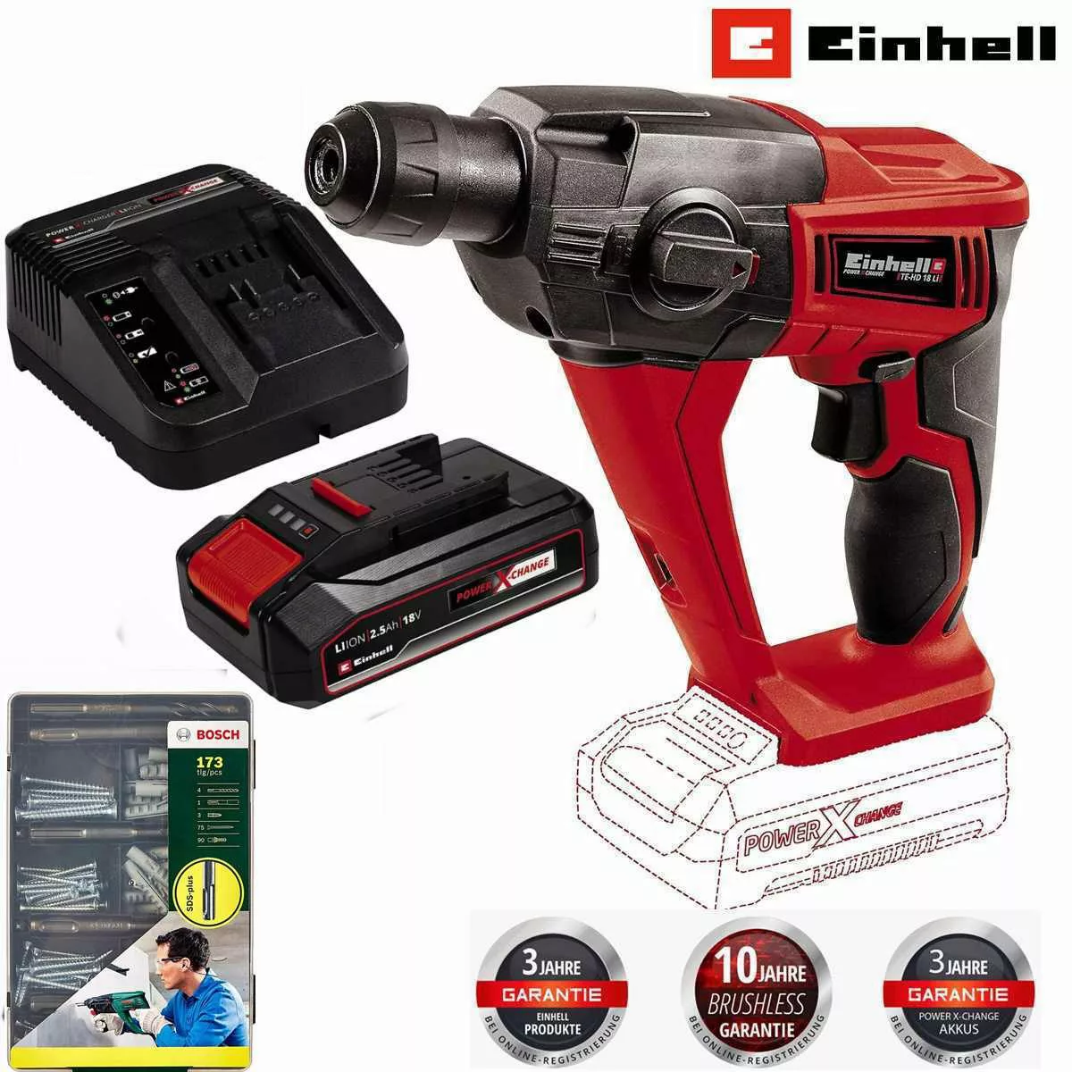Einhell Akku-Bohrhammer Akku-Bohrhammer TE-HD 18 Li- günstig online kaufen