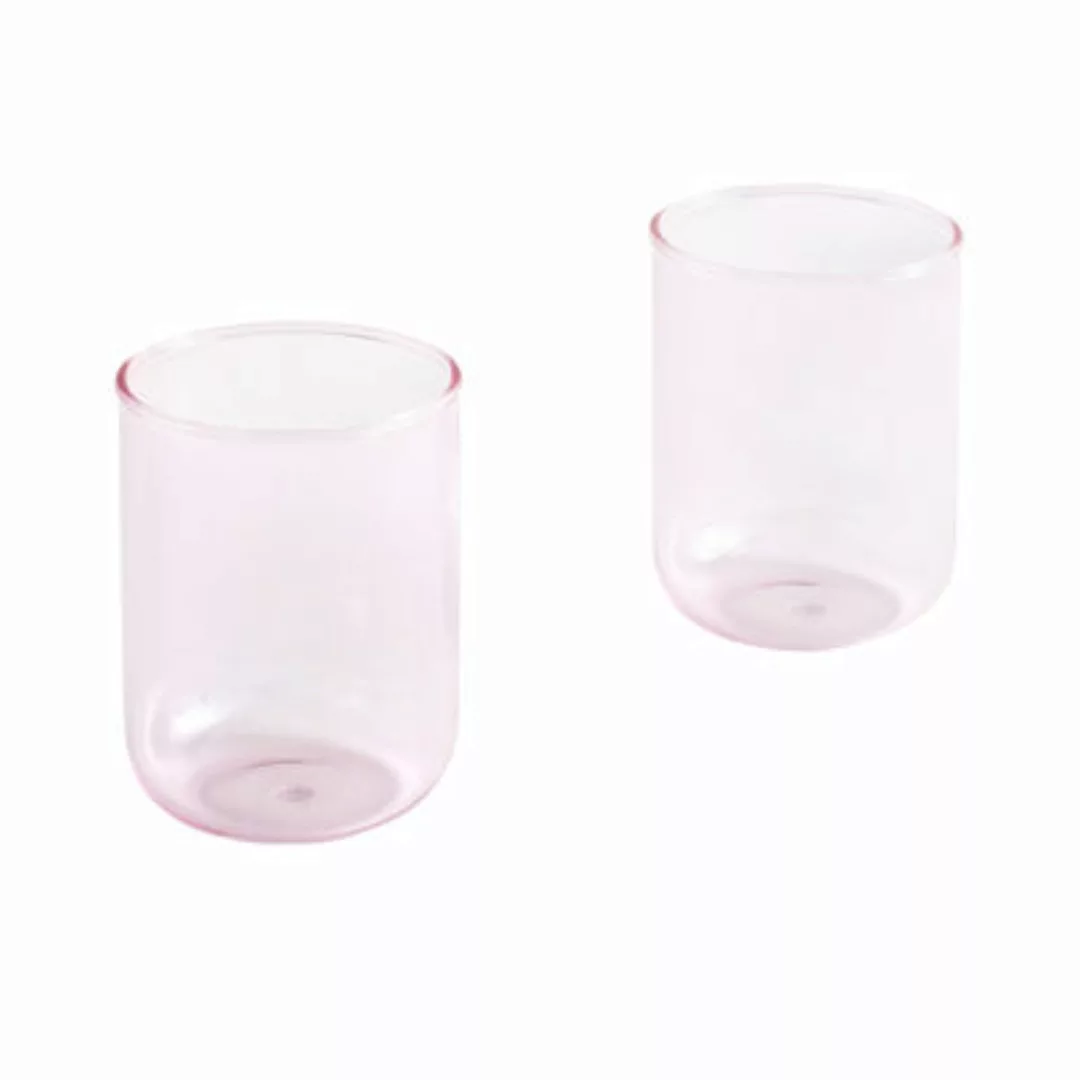 Glas Tint Large glas rosa / 2er-Set - H 9 cm / 300 ml - Hay - Rosa günstig online kaufen