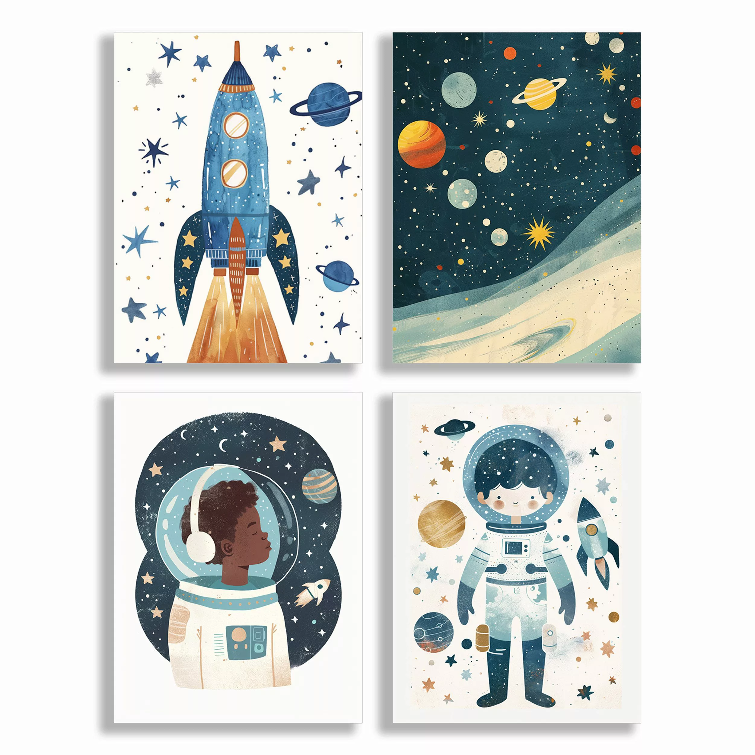 JUSTGOODMOOD Poster Premium ® Astronaut Raketen günstig online kaufen
